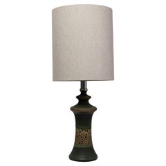 1960s German Green Ceramic Table Lamp