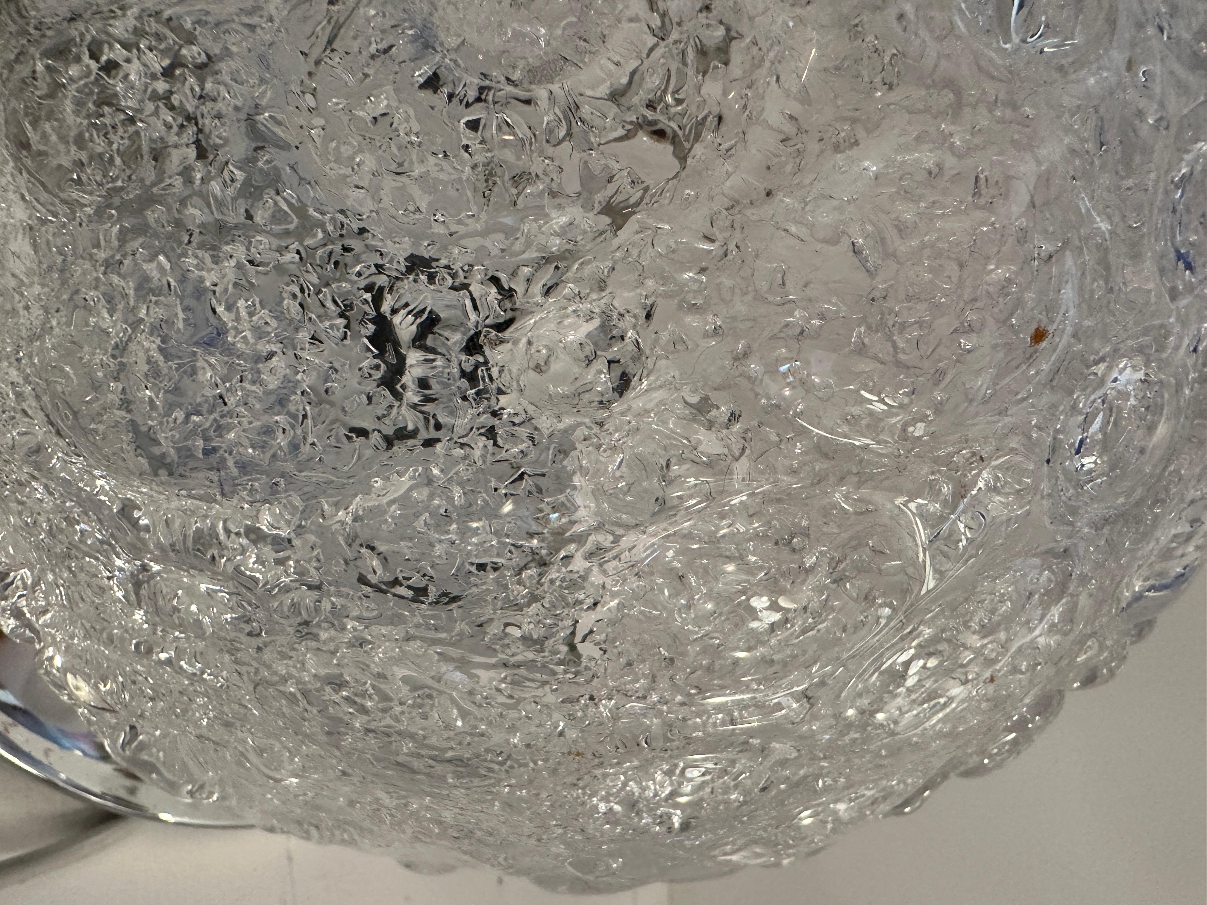 Deutsche Hillebrand Murano-Einbaubeleuchtung aus mattiertem Glas und poliertem Chrom, 1960er Jahre im Angebot 10
