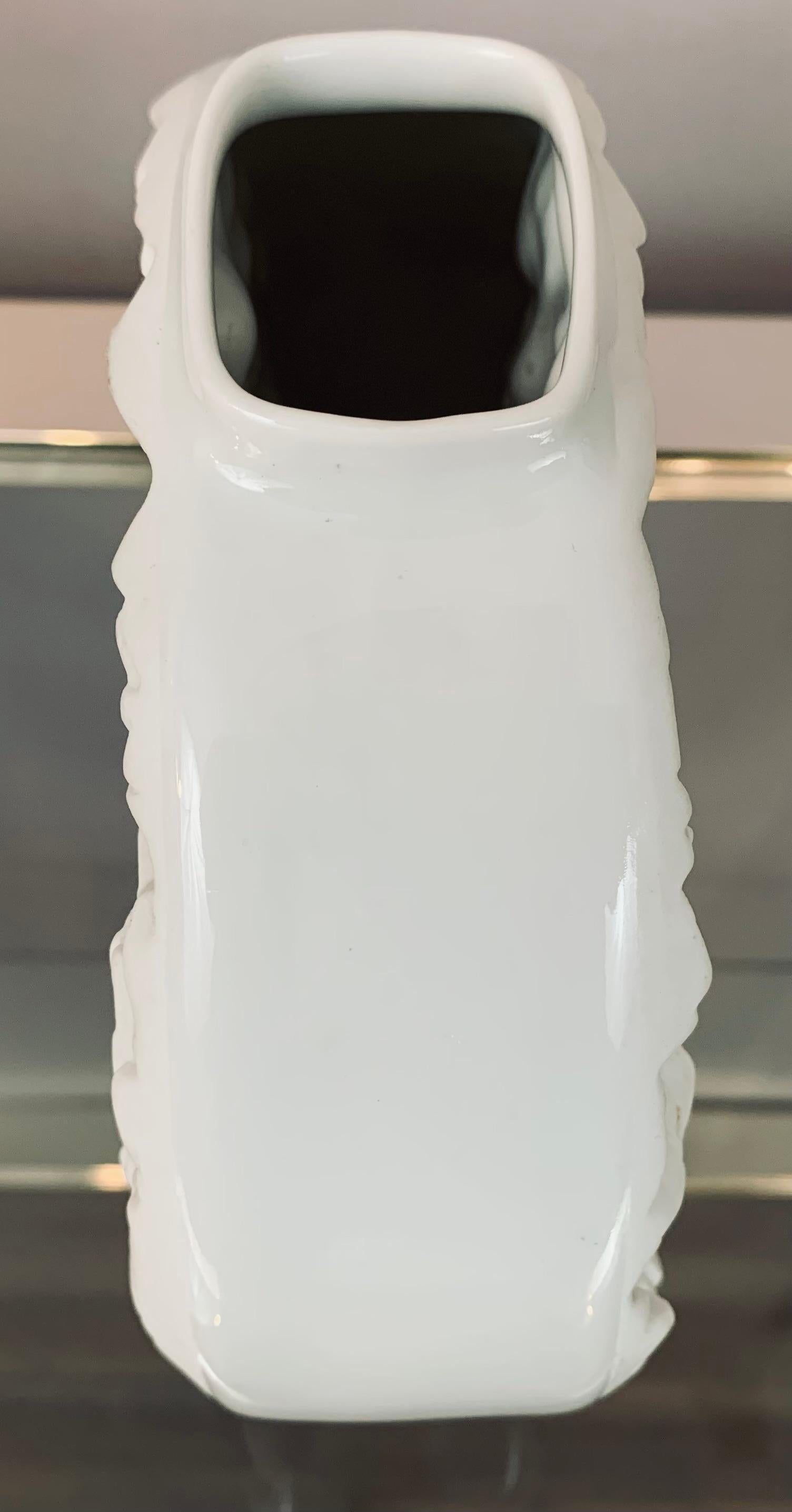 1960s German Johann Seltmann Vohenstrauss White Bisque 3-Dimensional Op Art Vase 5