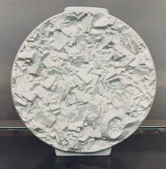 1960s German Johann Seltmann Vohenstrauss White Bisque 3-Dimensional Op Art Vase