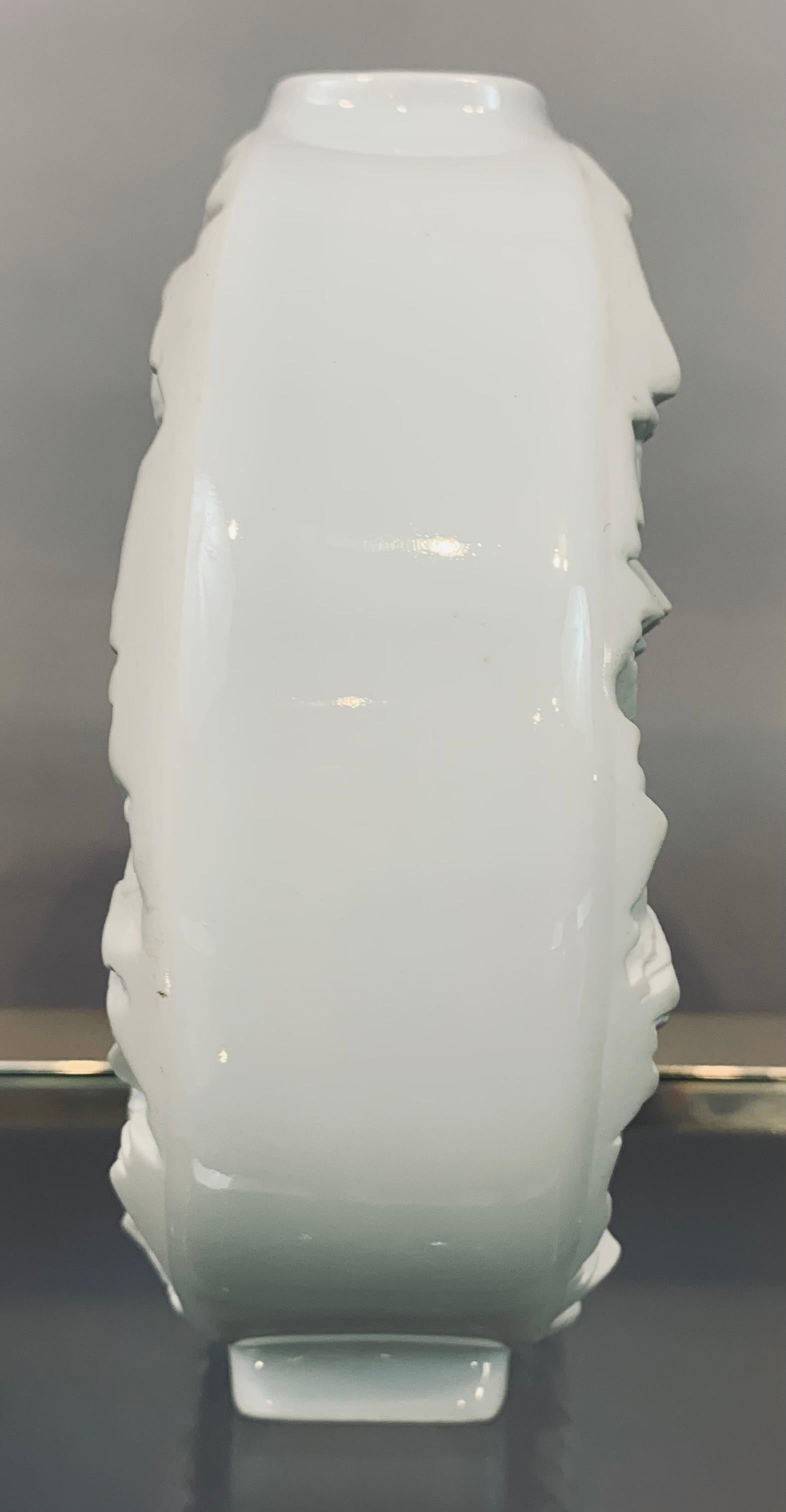 Polished 1960s German Johann Seltmann Vohenstrauss White Bisque 3-Dimensional Op Art Vase