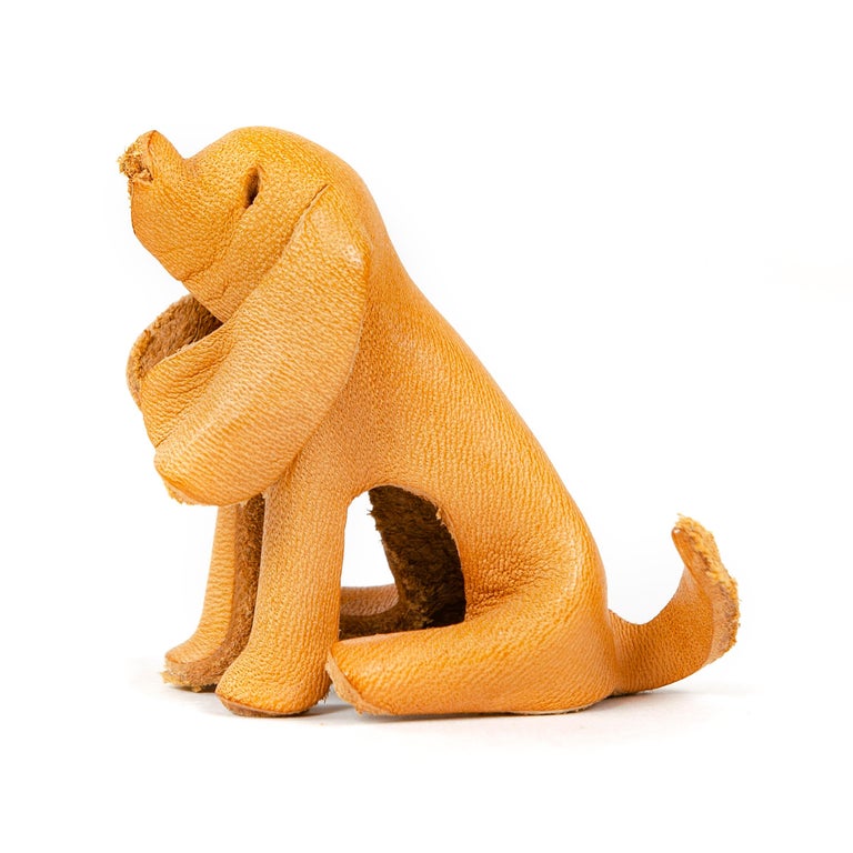 1960s German Leather Toy Dog by Deru at 1stdibs