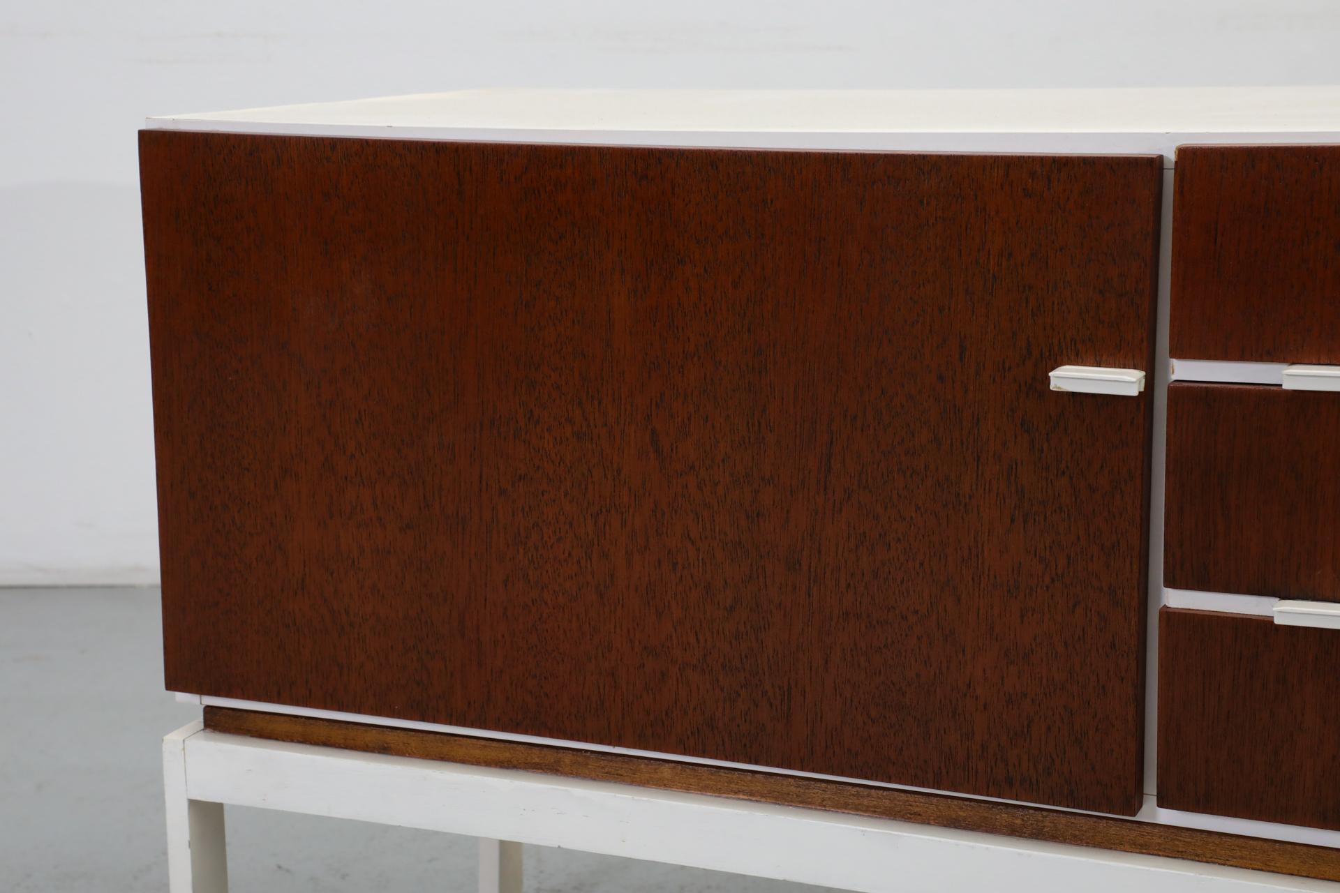 1960s German Mid-Century Small White Interlübke Double Cabinet w/ Inner Drawers 4