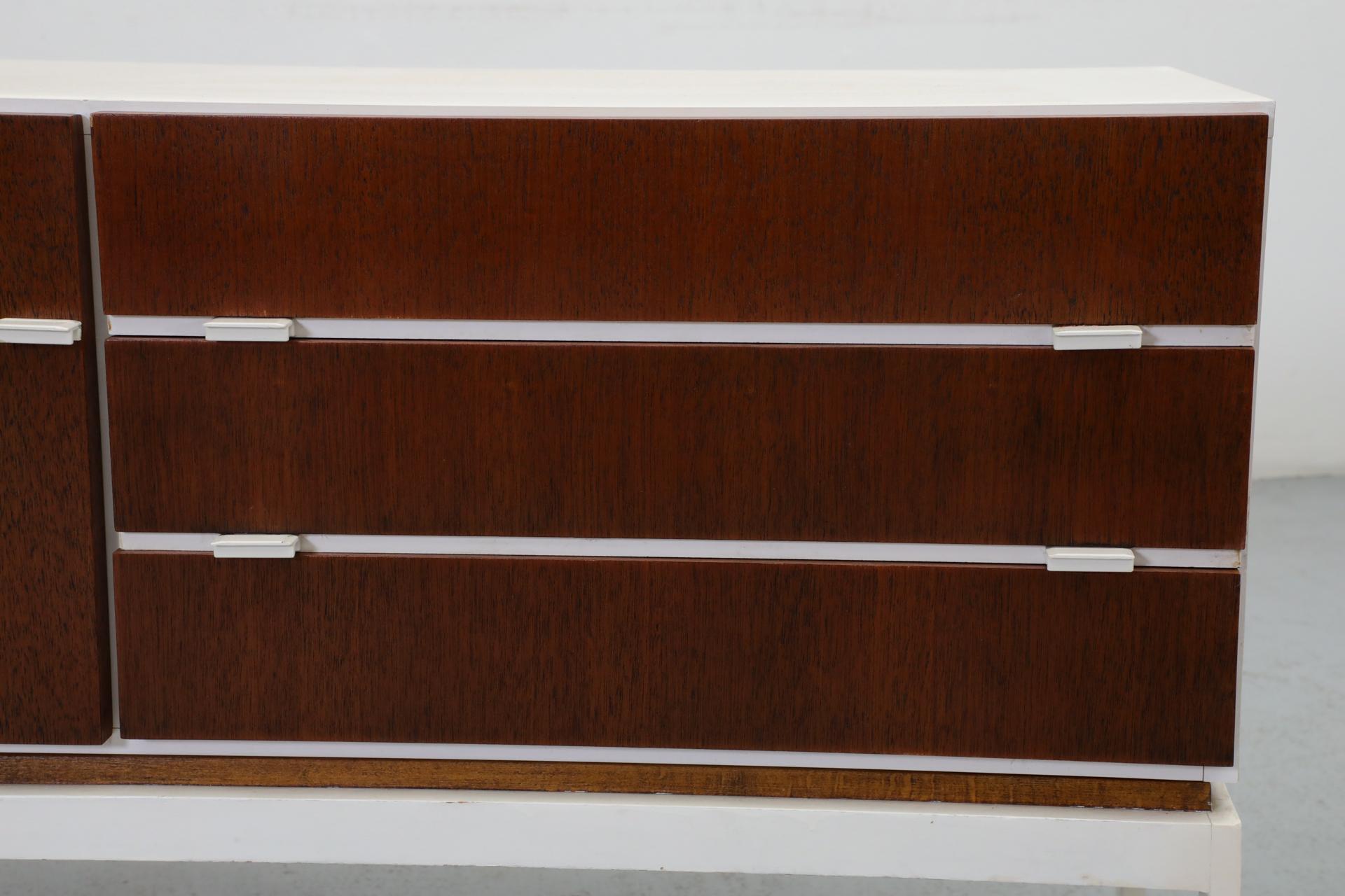 1960s German Mid-Century Small White Interlübke Double Cabinet w/ Inner Drawers 5