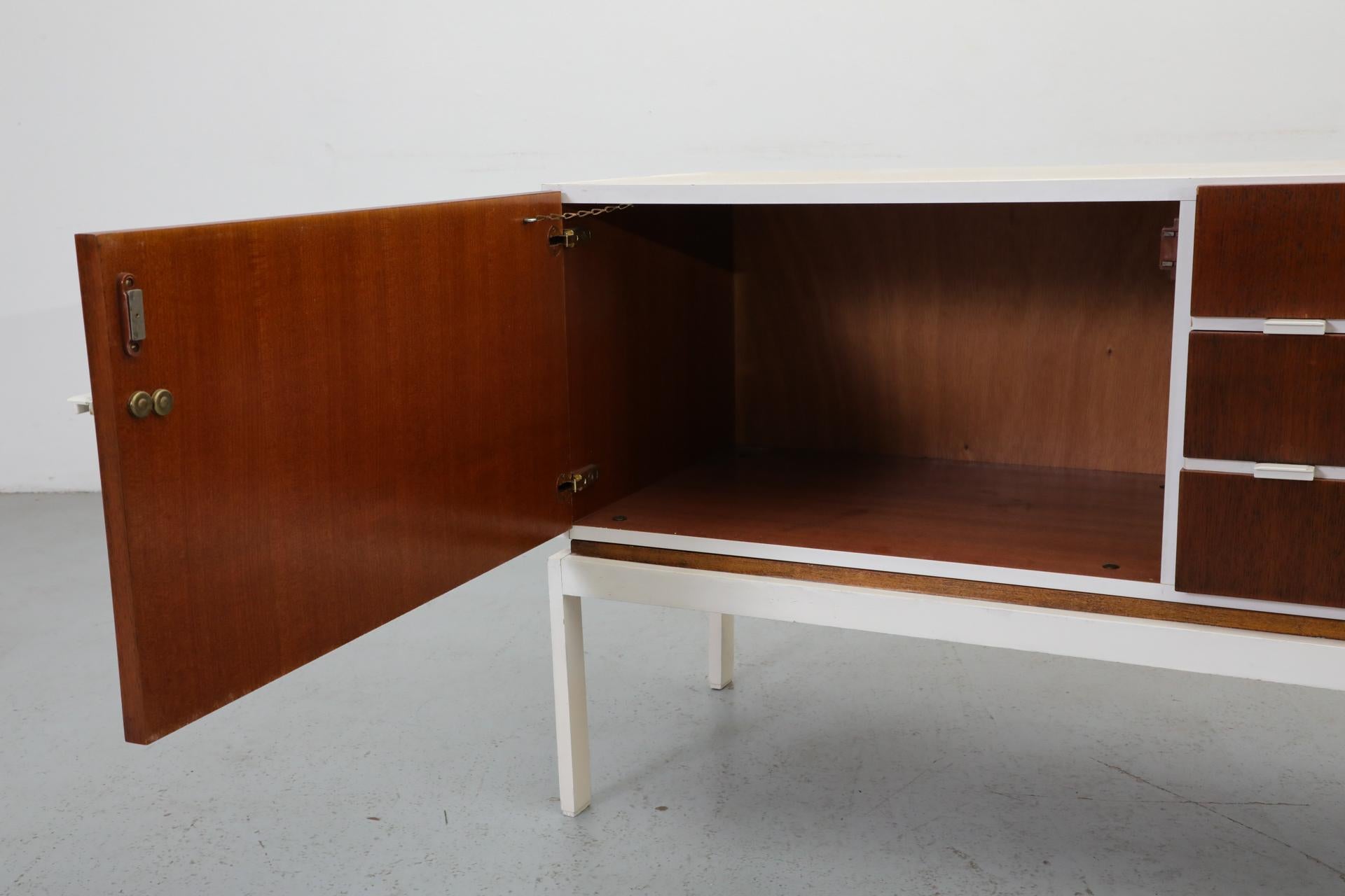 1960s German Mid-Century Small White Interlübke Double Cabinet w/ Inner Drawers 6