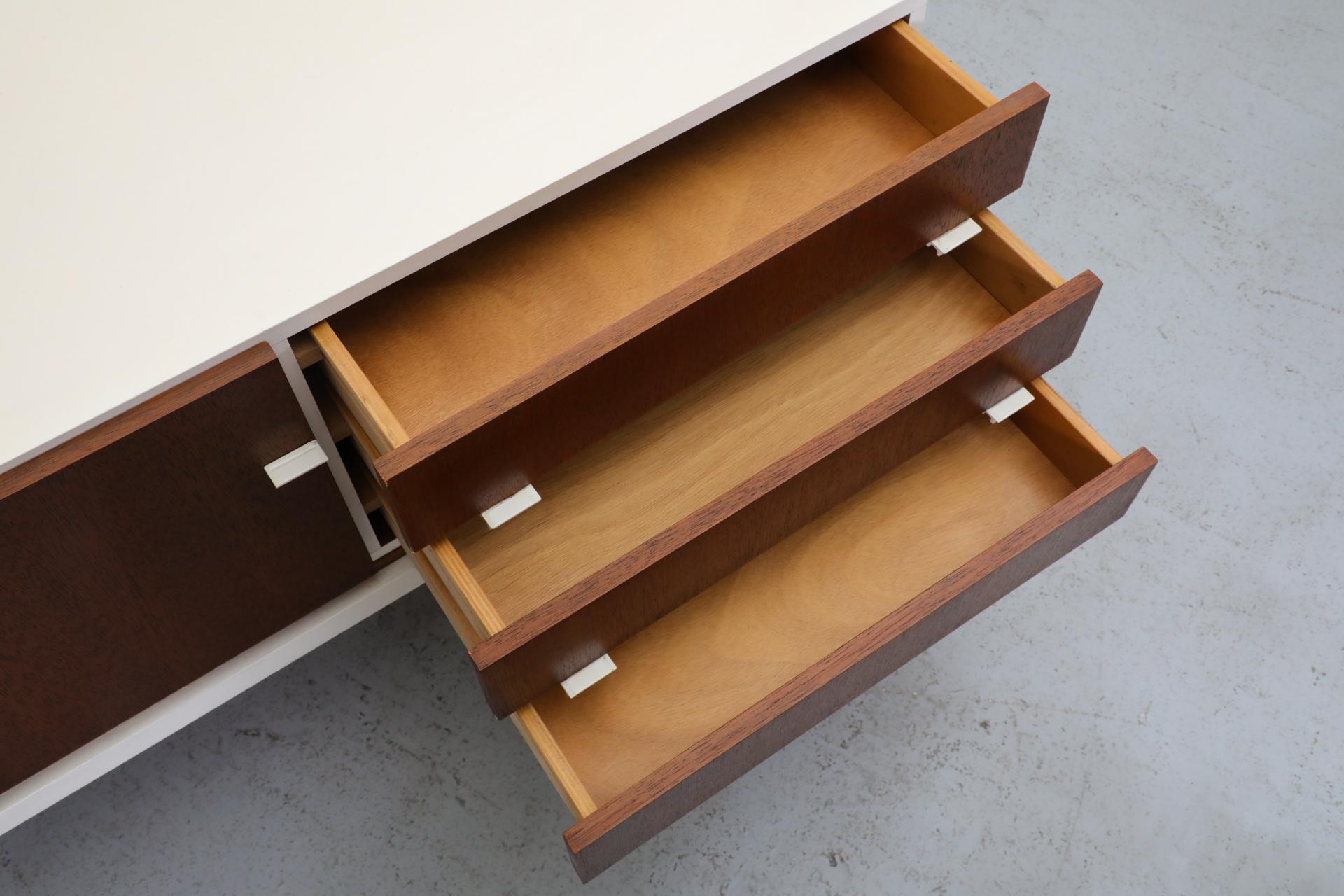 1960s German Mid-Century Small White Interlübke Double Cabinet w/ Inner Drawers 7