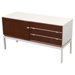 1960s German Mid-Century Small White Interlübke Double Cabinet w/ Inner Drawers