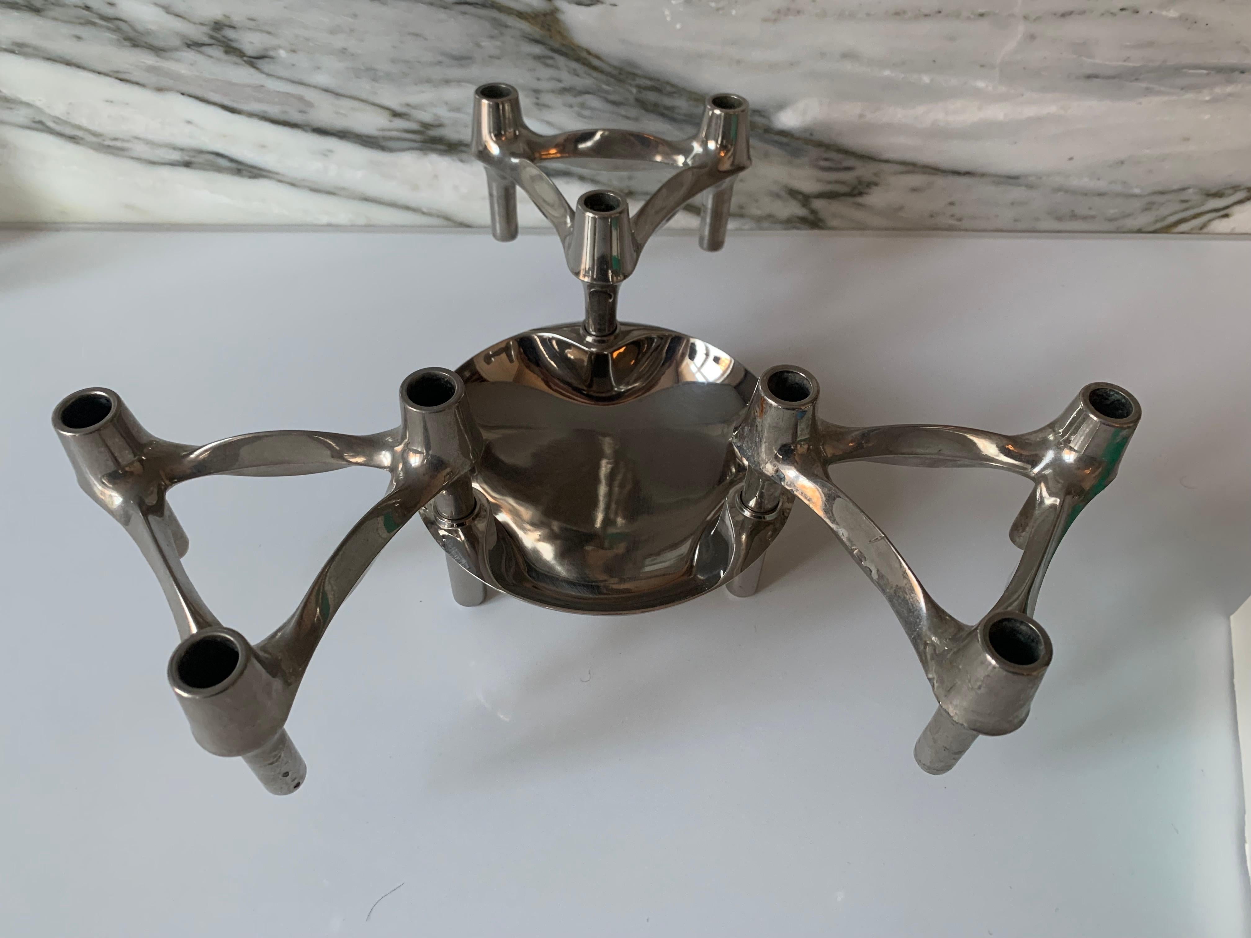 1960s German Modular Candle Holder Tray or Dish by BMF Nagel inc Original Box 5