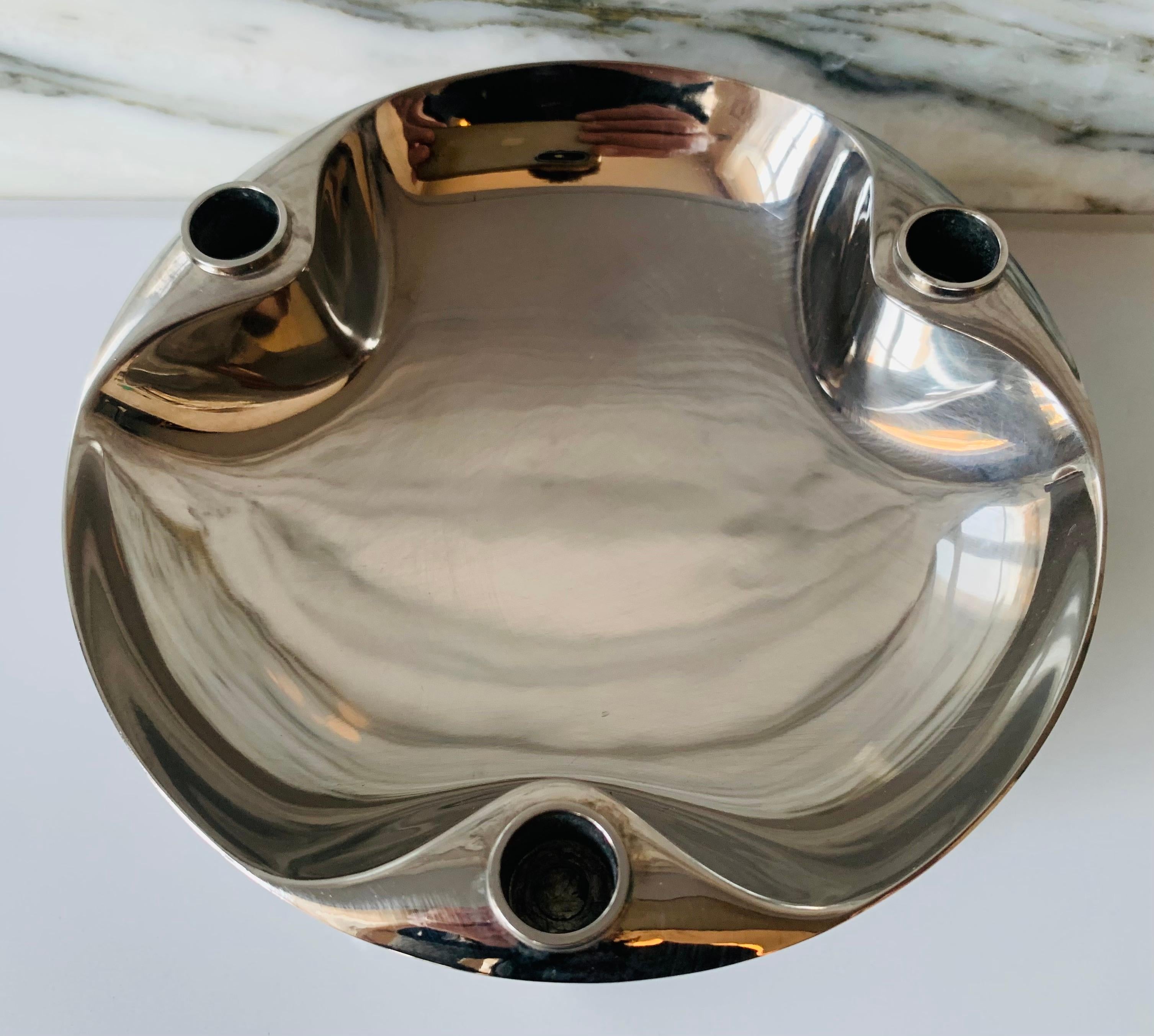 Polished 1960s German Modular Candle Holder Tray or Dish by BMF Nagel inc Original Box