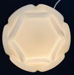 1960s German Peill & Putzler 'Artichoke' Opaline Glass Flush Mount Ceiling Light