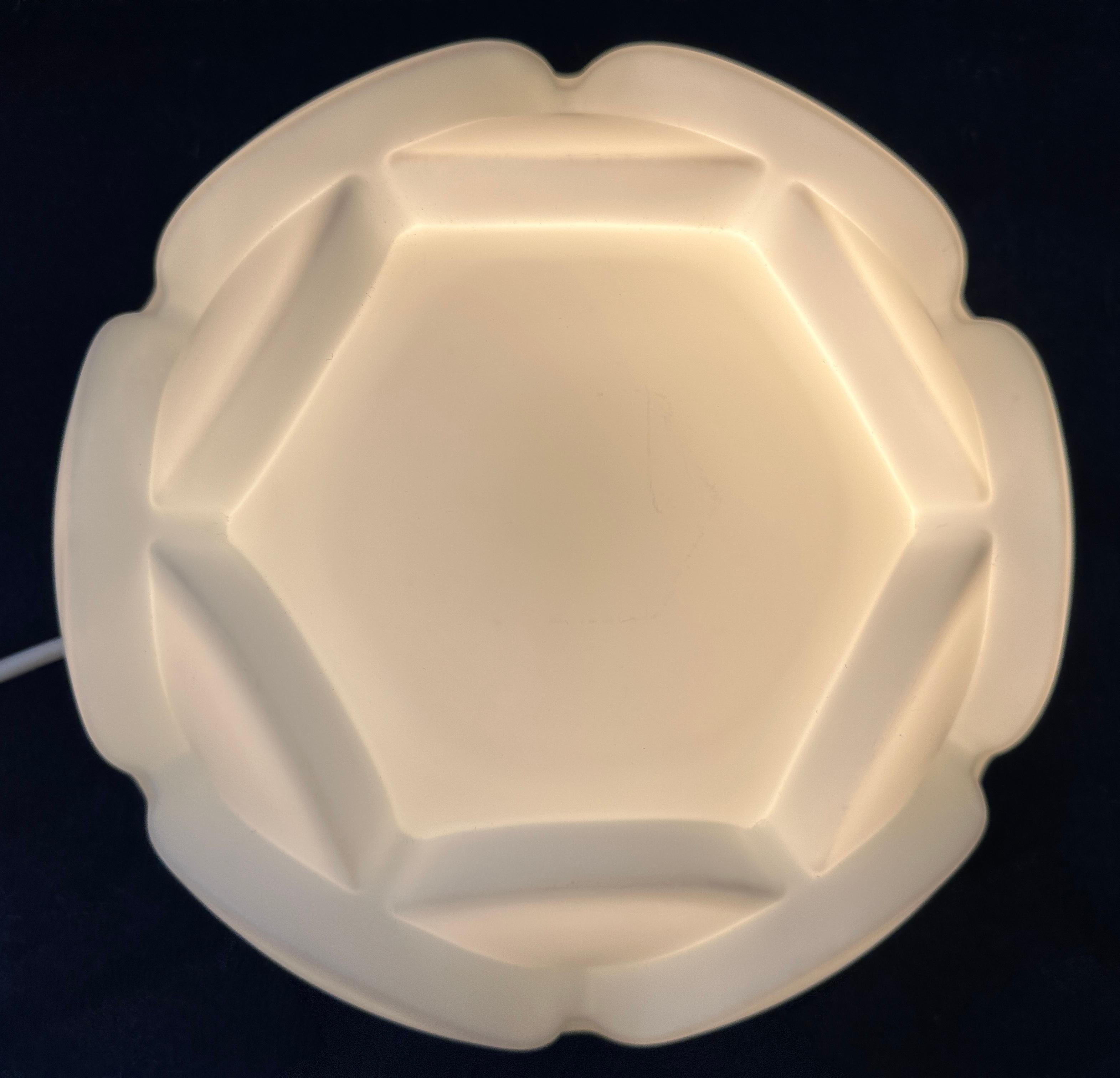 20th Century 1960s German Peill & Putzler 'Artichoke' Opaline Glass Flush Mount Ceiling Light For Sale