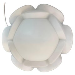 Vintage 1960s German Peill & Putzler 'Artichoke' Opaline Glass Flush Mount Ceiling Light