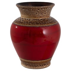 1960s German Red Ceramic Vase