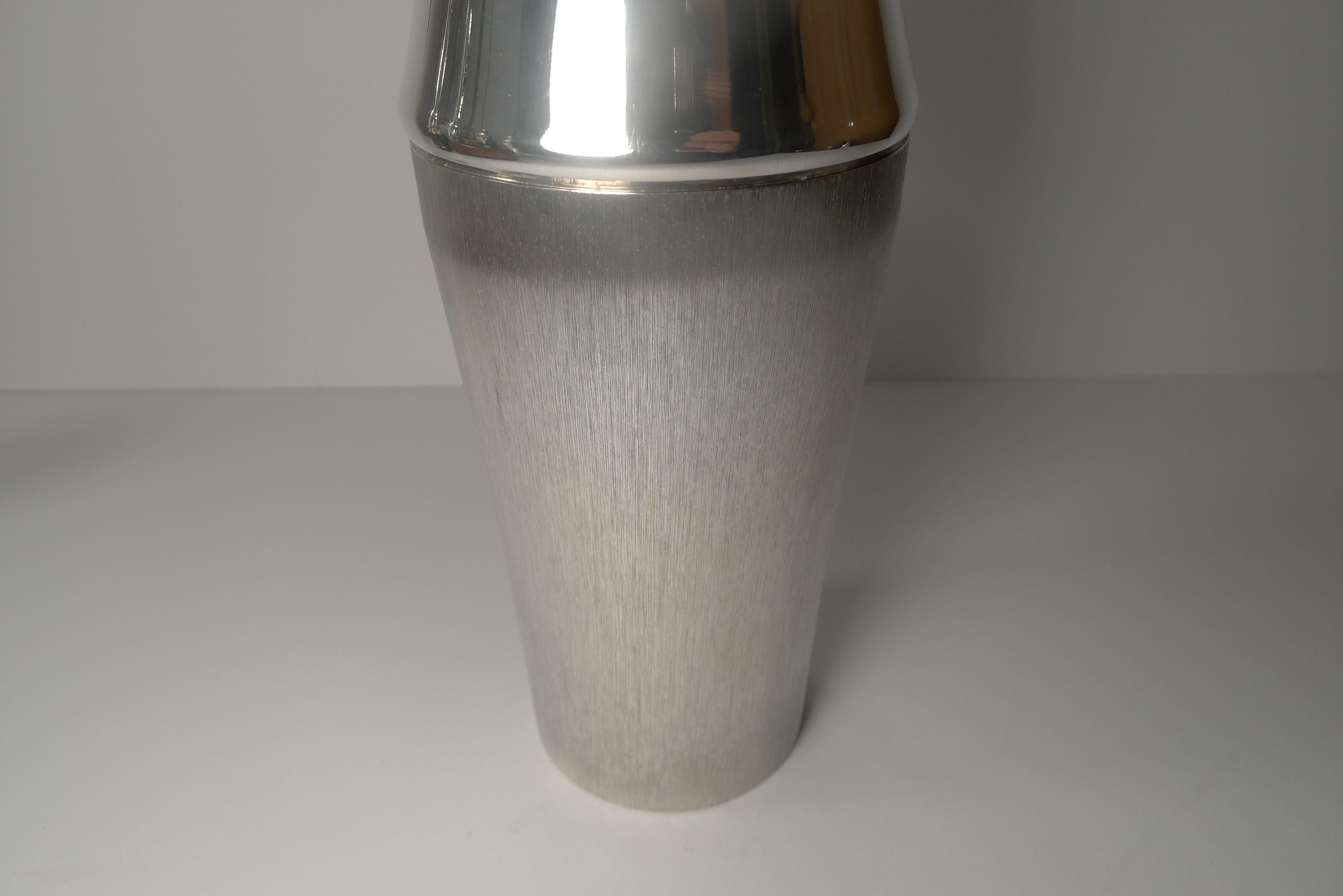 Mid-Century Modern 1960's German Silver Plated Cocktail Shaker by Lutz & Weiss For Sale