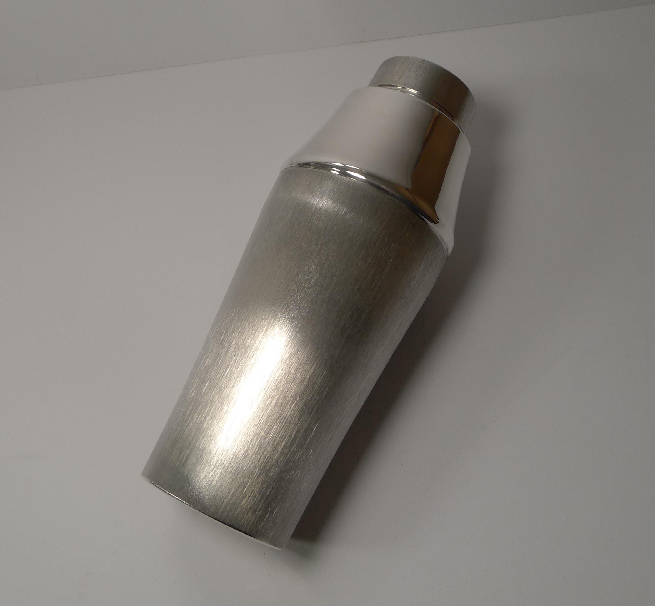 Mid-20th Century 1960's German Silver Plated Cocktail Shaker by Lutz & Weiss For Sale