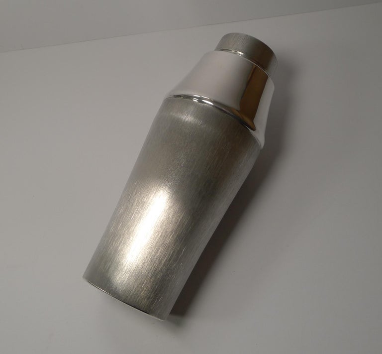 1960's German Silver Plated Cocktail Shaker by Lutz and Weiss For Sale