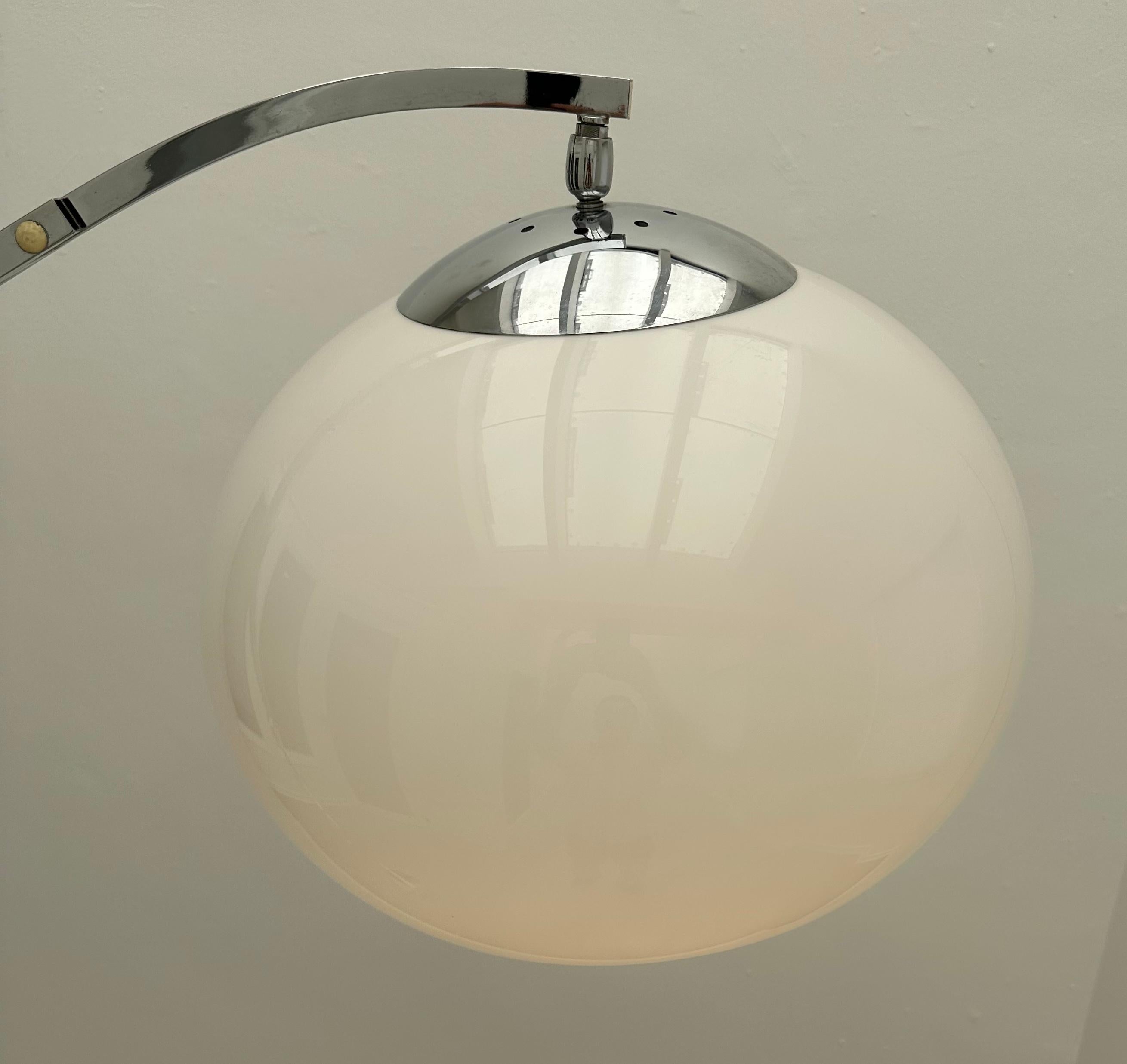 1960s German Sölken Leuchten Arc Polished Chrome Height Adjustable Floor Lamp For Sale 2