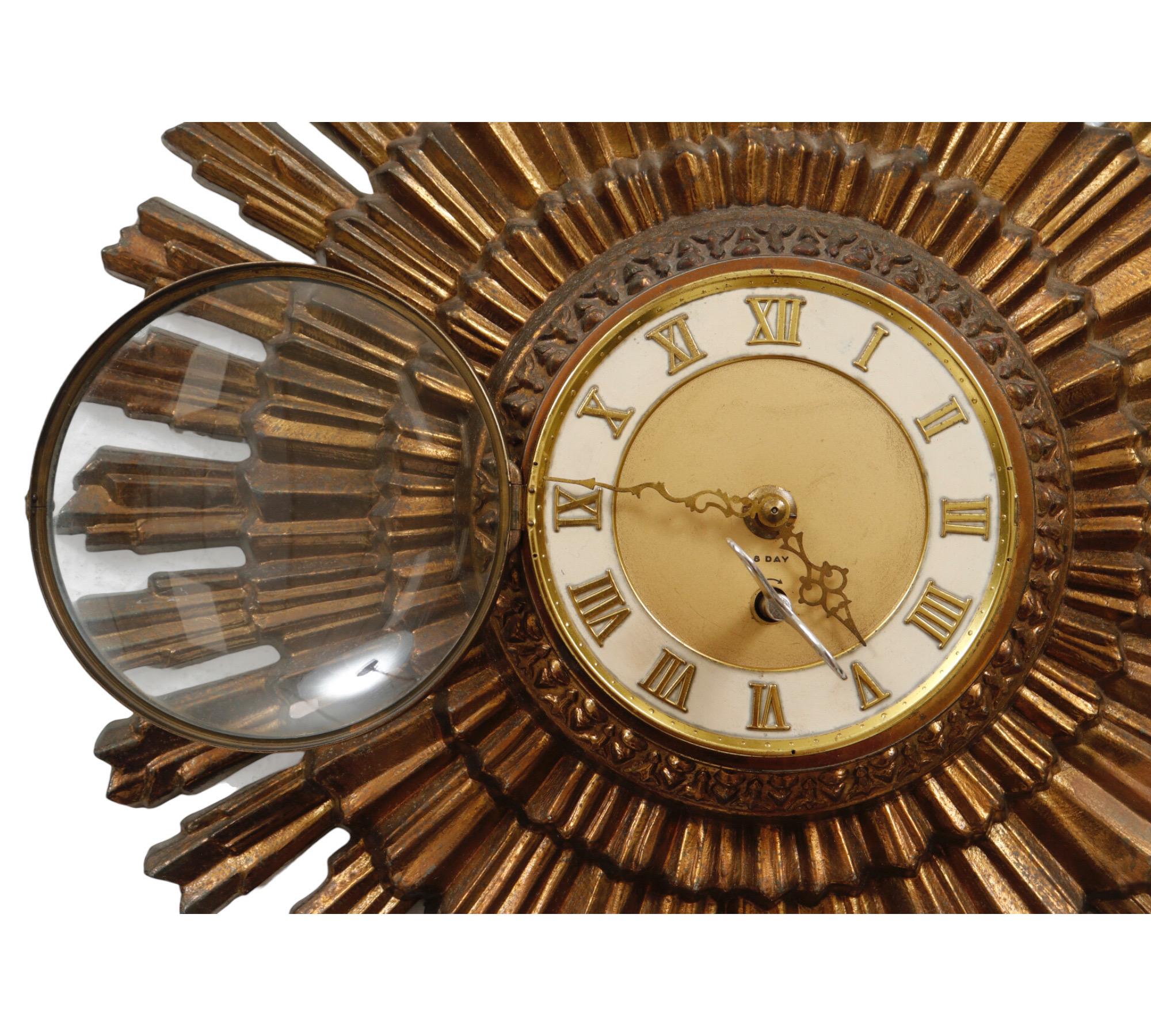 Mid-Century Modern 1960’s German Starburst Wall Clock For Sale