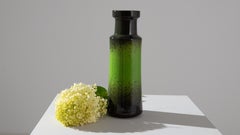 1960s German Ceramic Vase, Fat Lava Design, Black & Green, Mid-Century