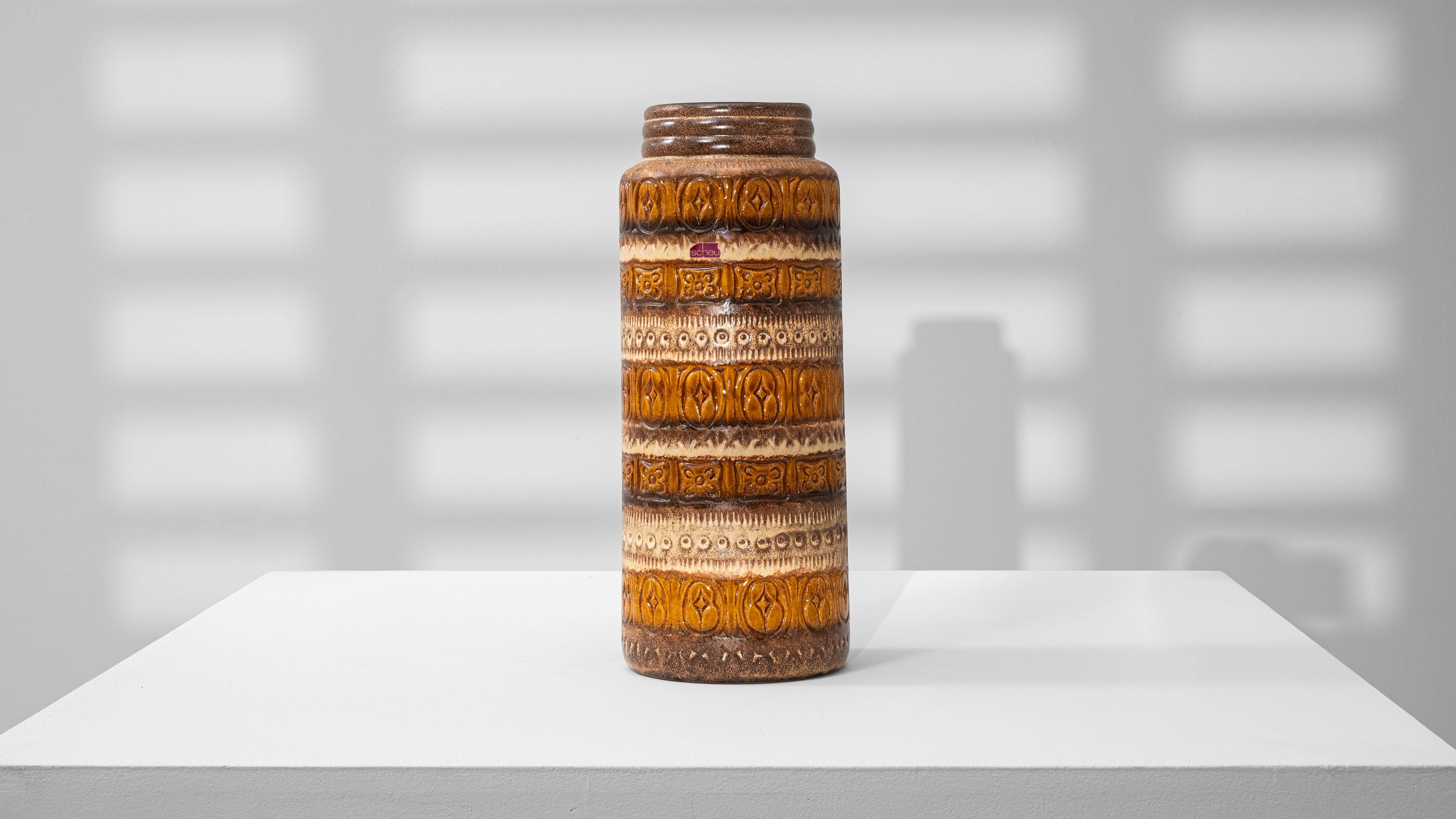 1960s German W. Germany Ceramic Vase For Sale 2