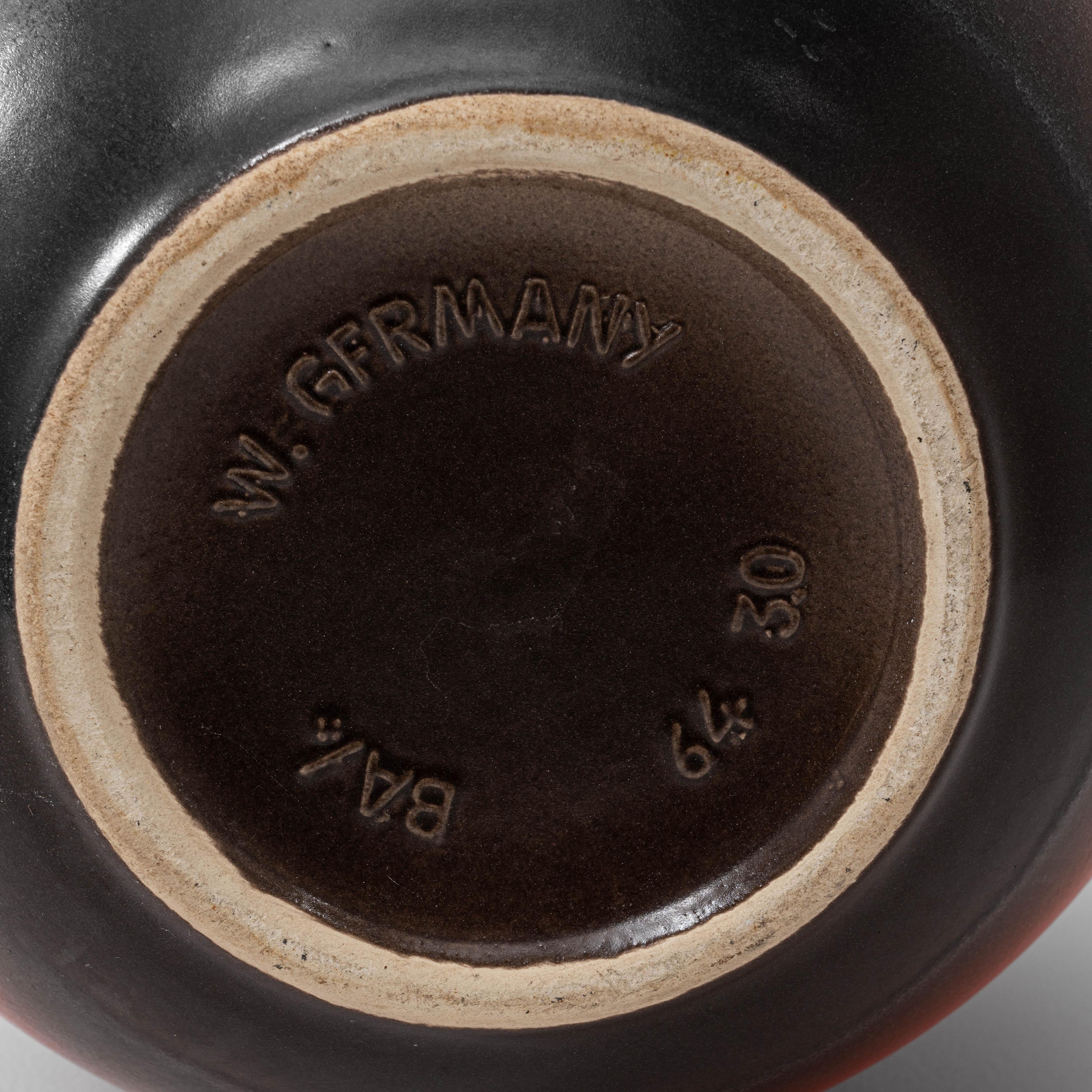 1960s German W. Germany Ceramic Vase For Sale 5