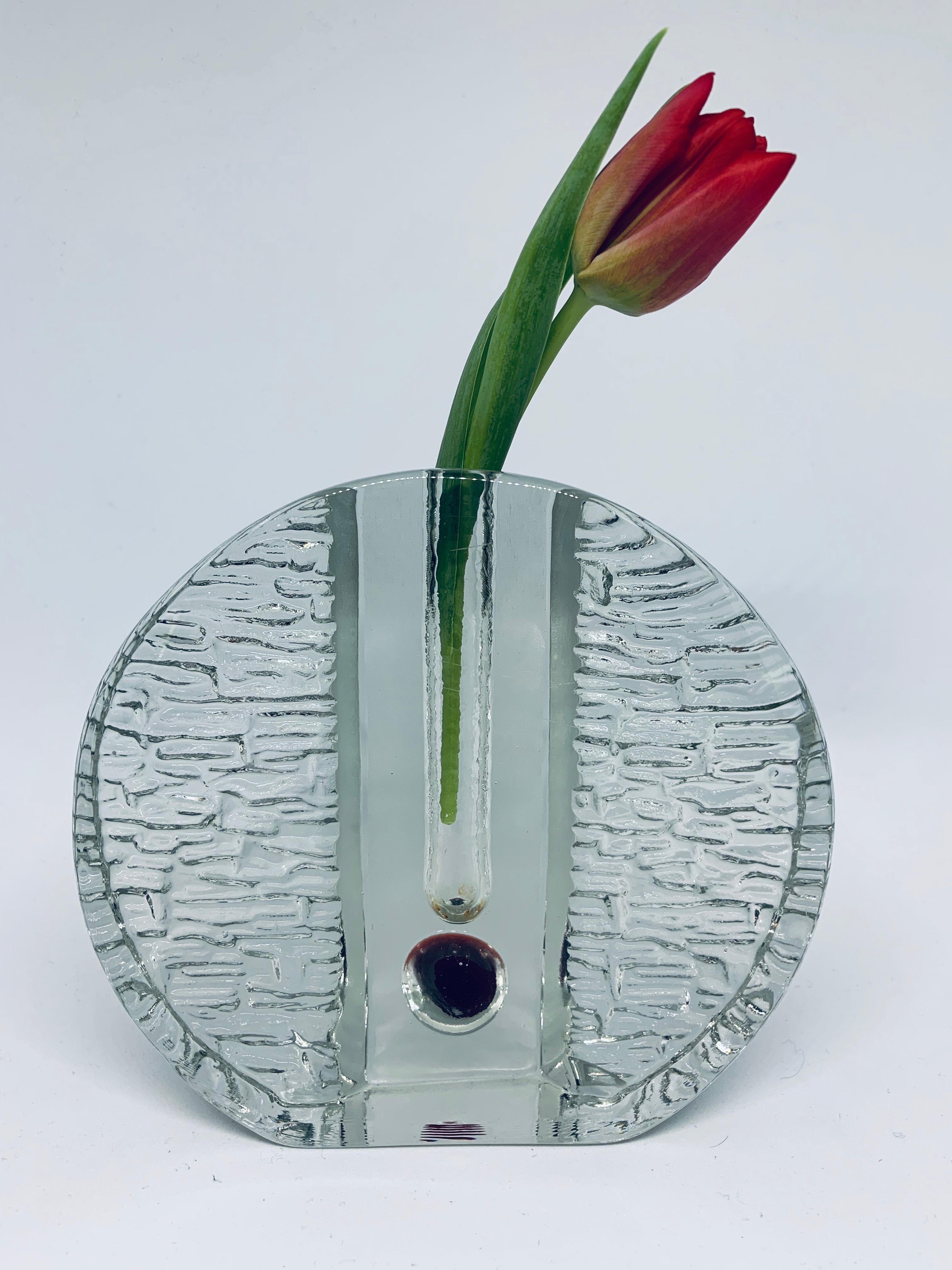 1960s German Walther Glas 'Solifleur' Single Stem Round Textured Vase 2
