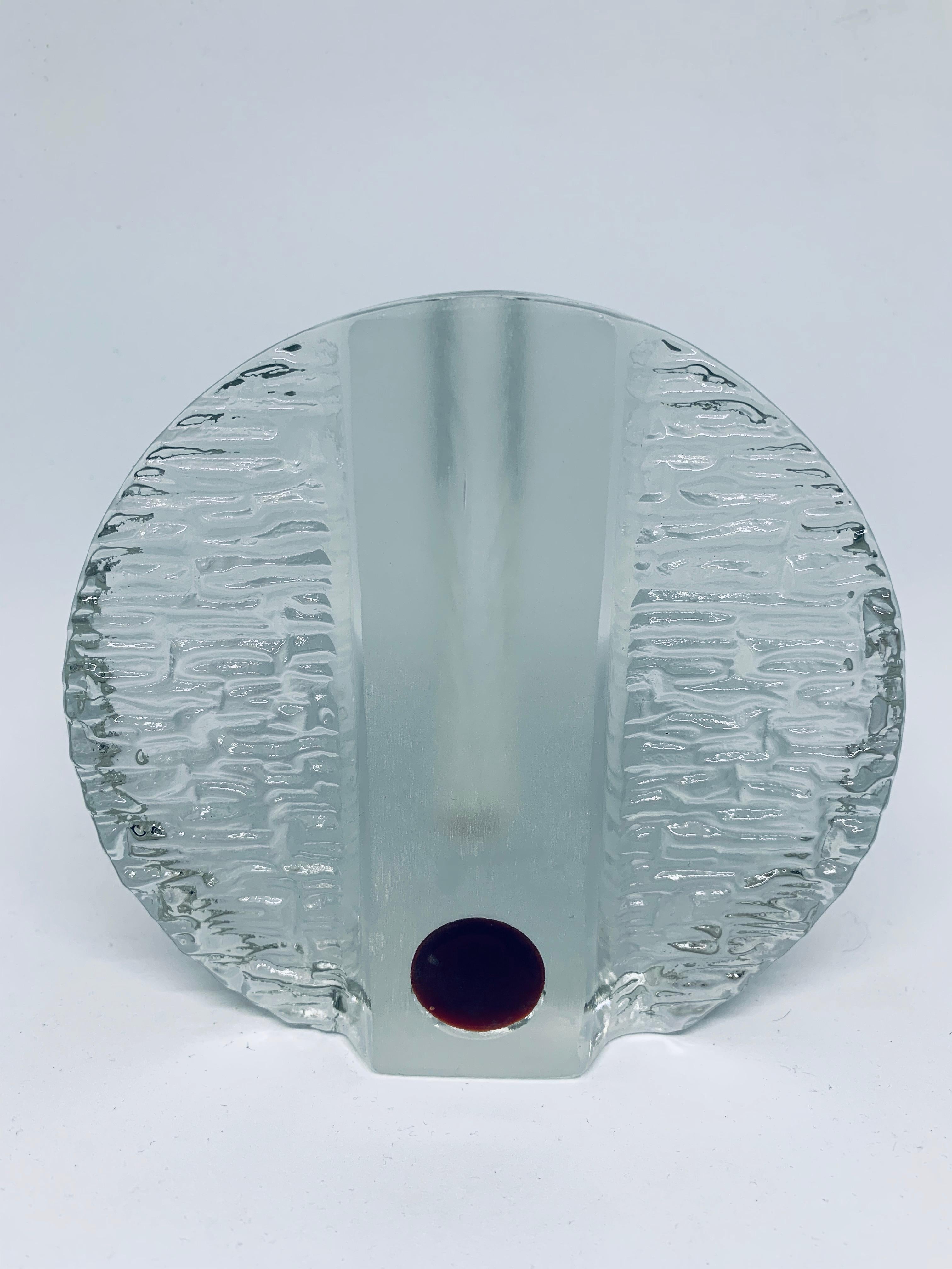 Mid-Century Modern 1960s German Walther Glas 'Solifleur' Single Stem Round Textured Vase