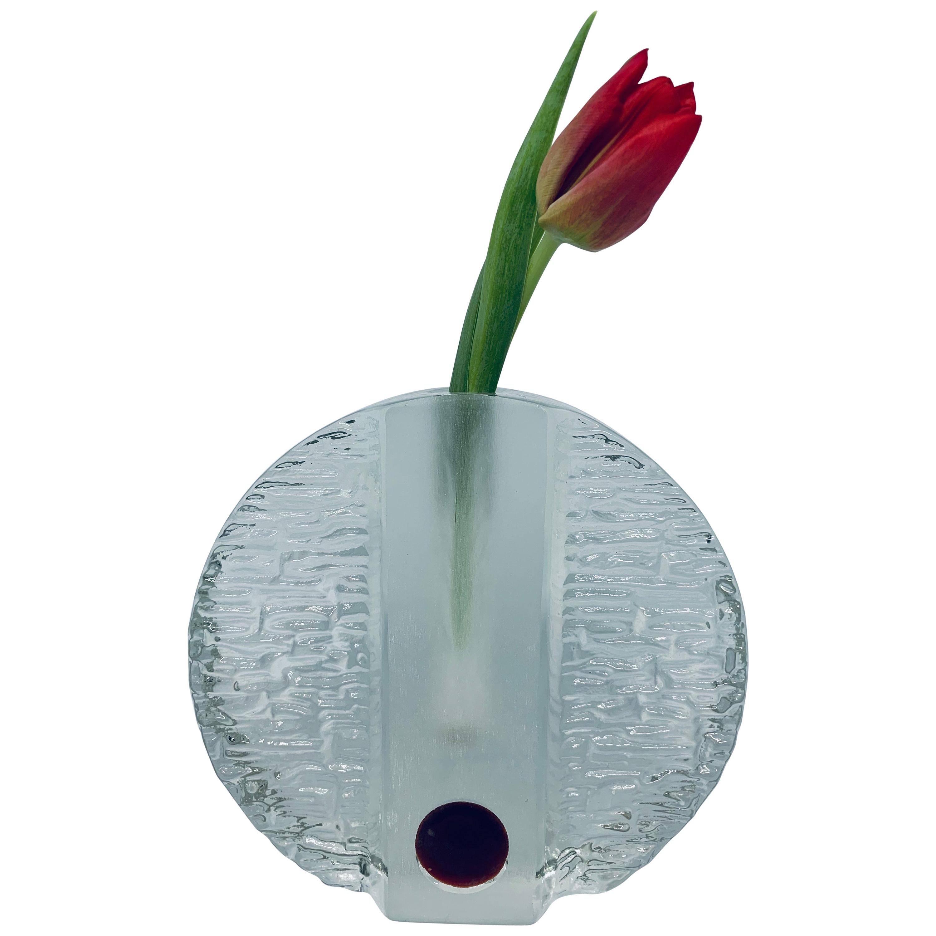 1960s German Walther Glas 'Solifleur' Single Stem Round Textured Vase