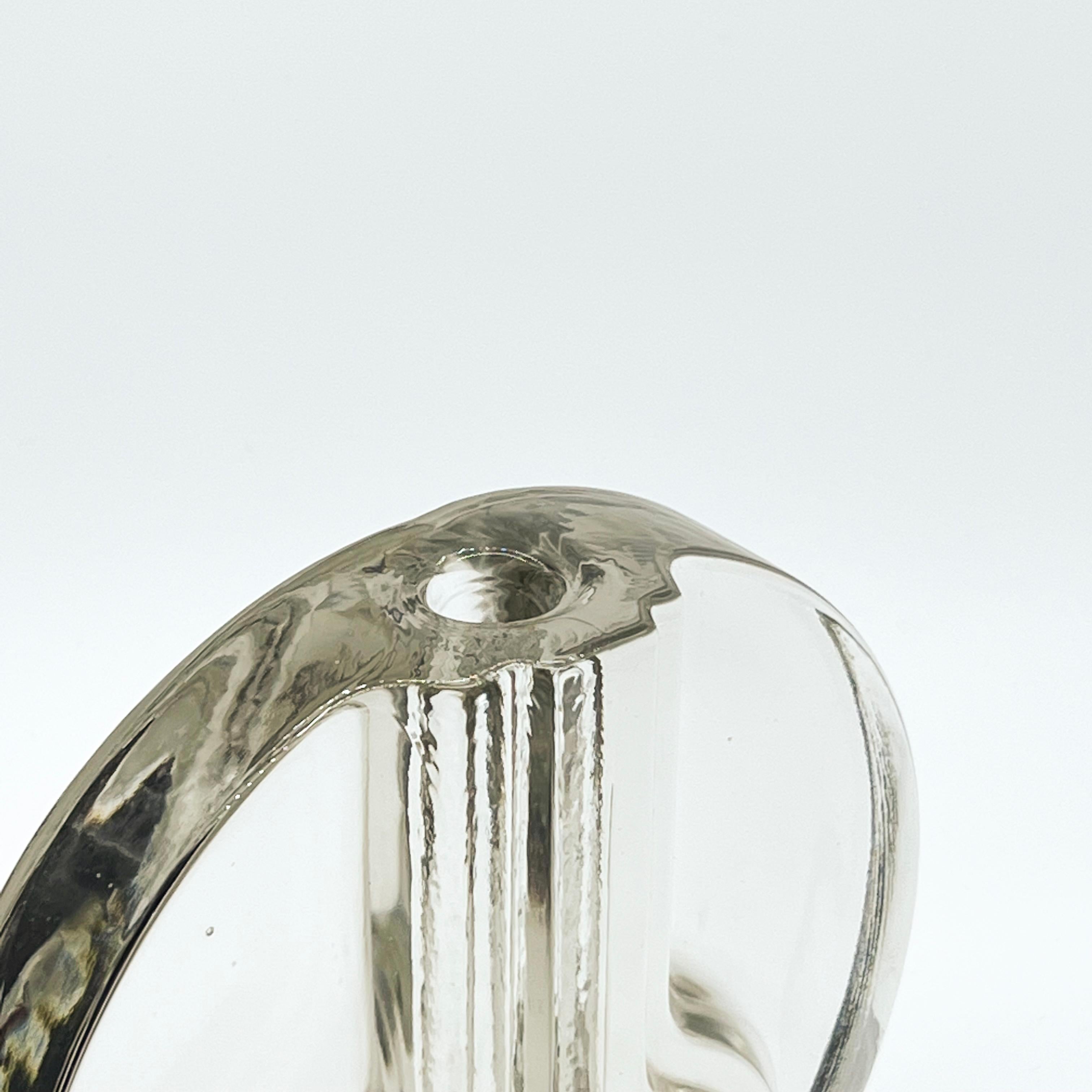 Runde Vase „Solifleur“ aus deutschem Nussbaumglas mit einem Stiel aus Kristall, 1960er Jahre im Zustand „Gut“ im Angebot in Milano, IT
