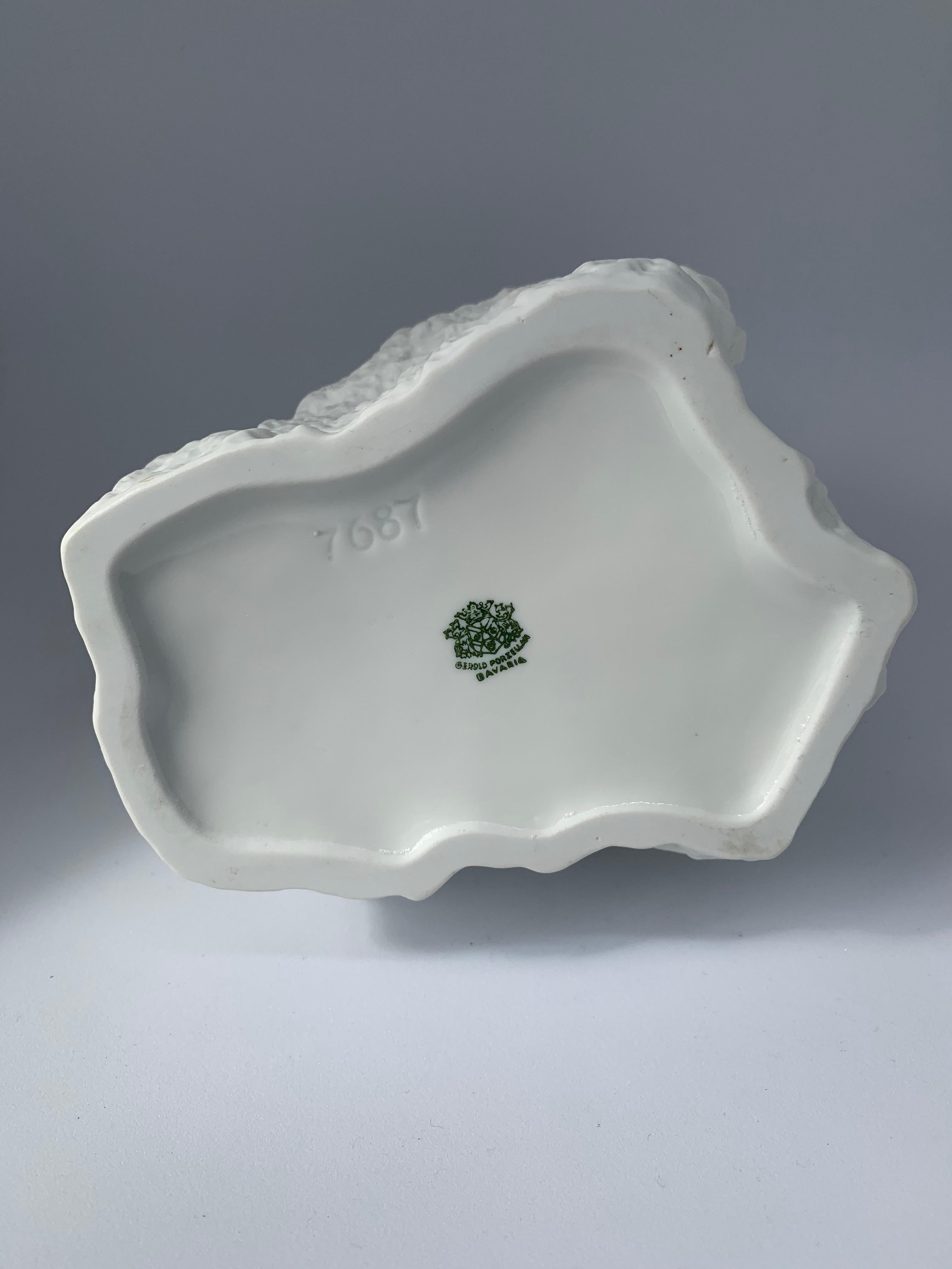 1960s Gerold Porcelain Bavaria Germany White Bisque Rock Textured Op Art Vase 4