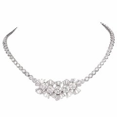 1960s GIA Diamond Gold Choker Necklace