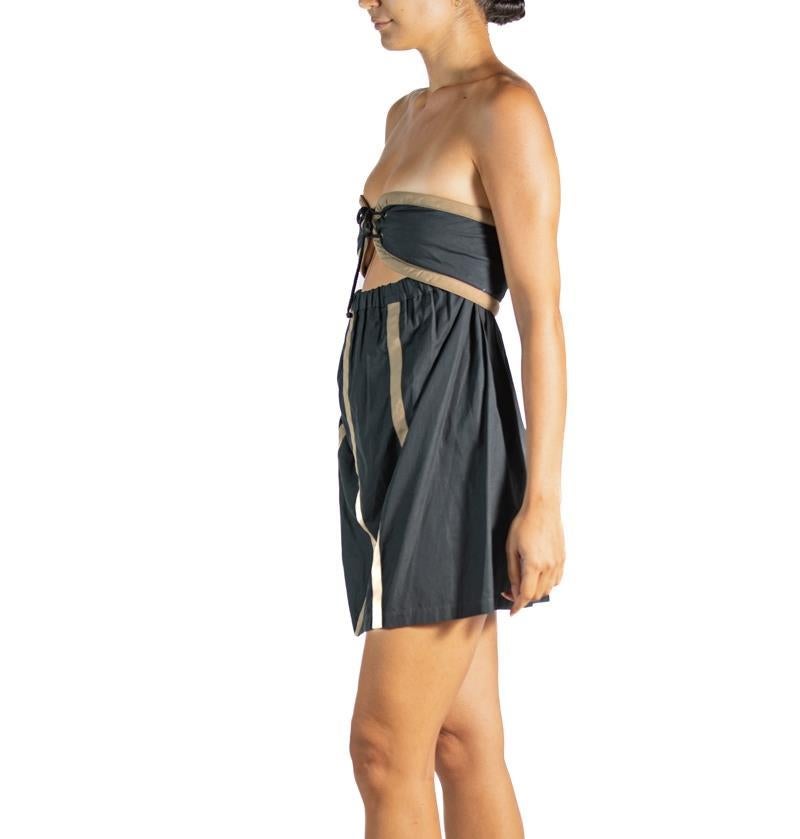 1960S Gianni Versace Black & Brown Mini Dress In Excellent Condition For Sale In New York, NY