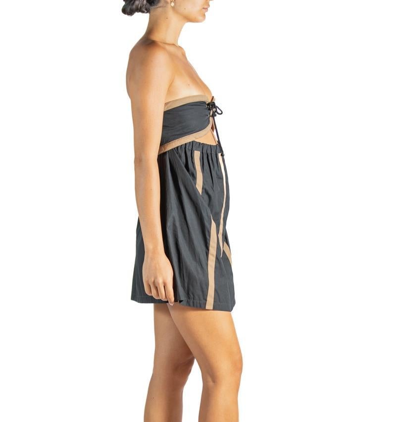 1960S Gianni Versace Black & Brown Mini Dress For Sale 2