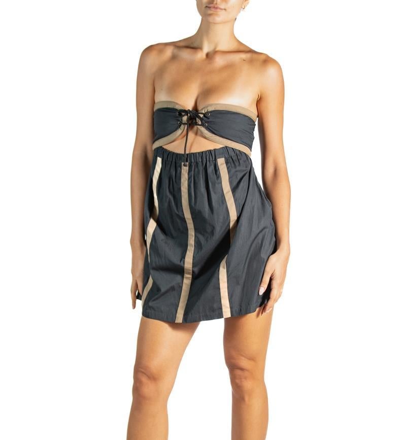 1960S Gianni Versace Black & Brown Mini Dress For Sale 3