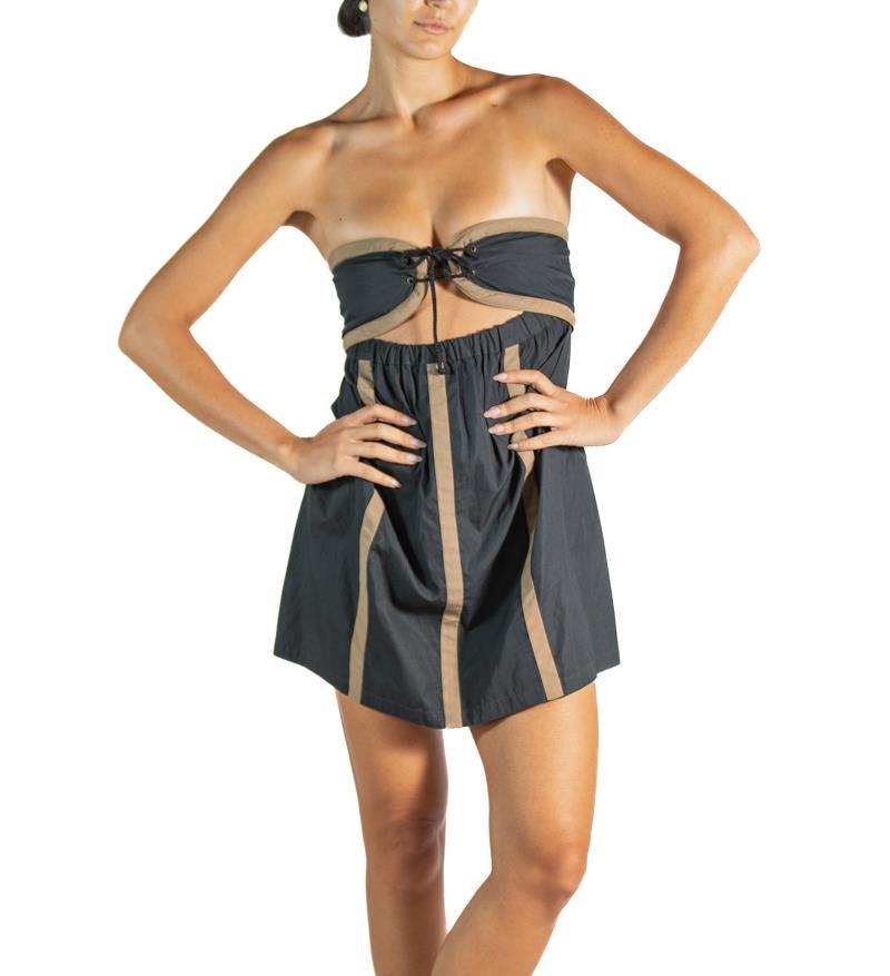 1960S Gianni Versace Black & Brown Mini Dress For Sale 4