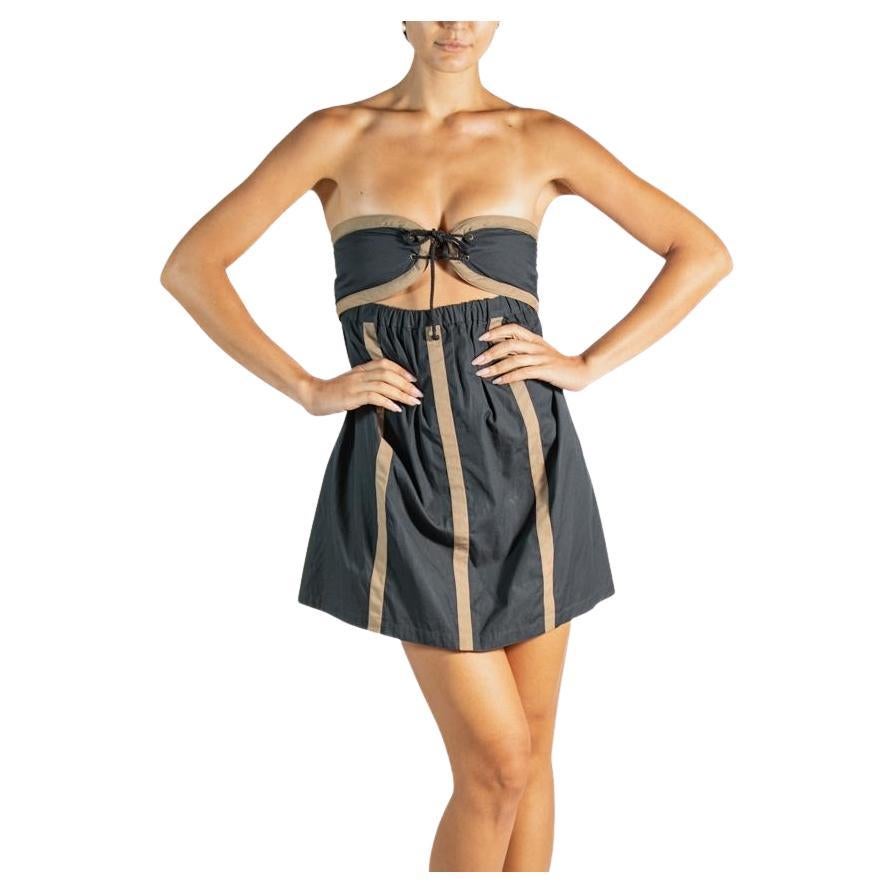 1960S Gianni Versace Black & Brown Mini Dress For Sale