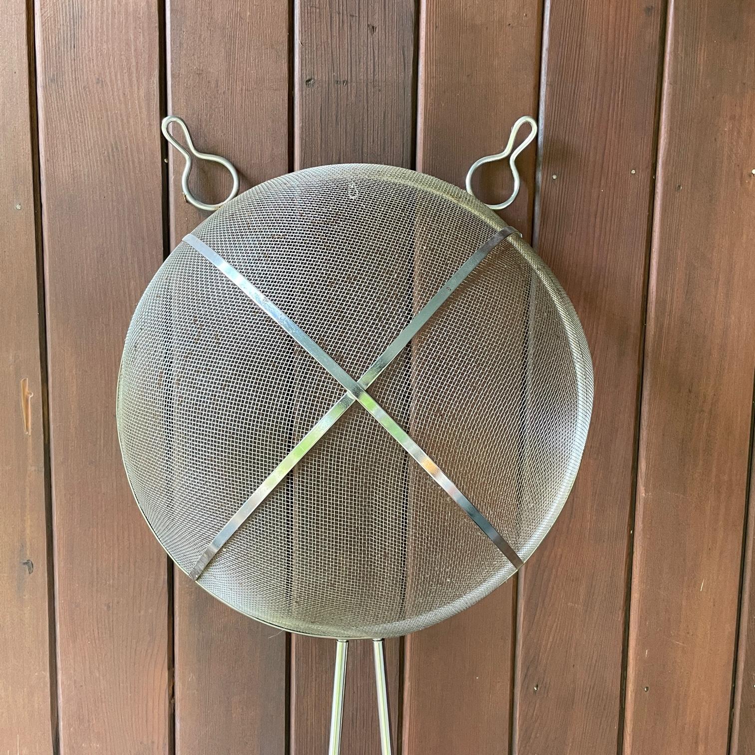 Steel 1960s Giant Strainer Kitchen Sign Wall Art Sculpture Chrome Basket Tool For Sale