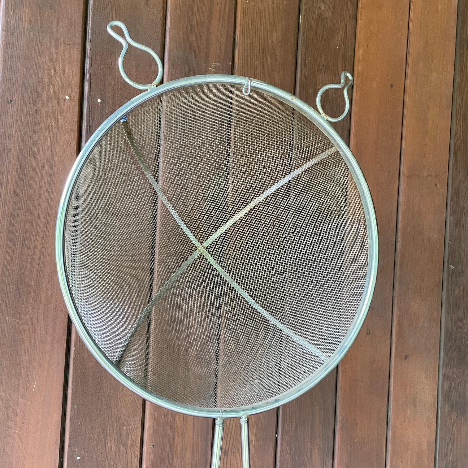1960s Giant Strainer Kitchen Sign Wall Art Sculpture Chrome Basket Tool For Sale 1