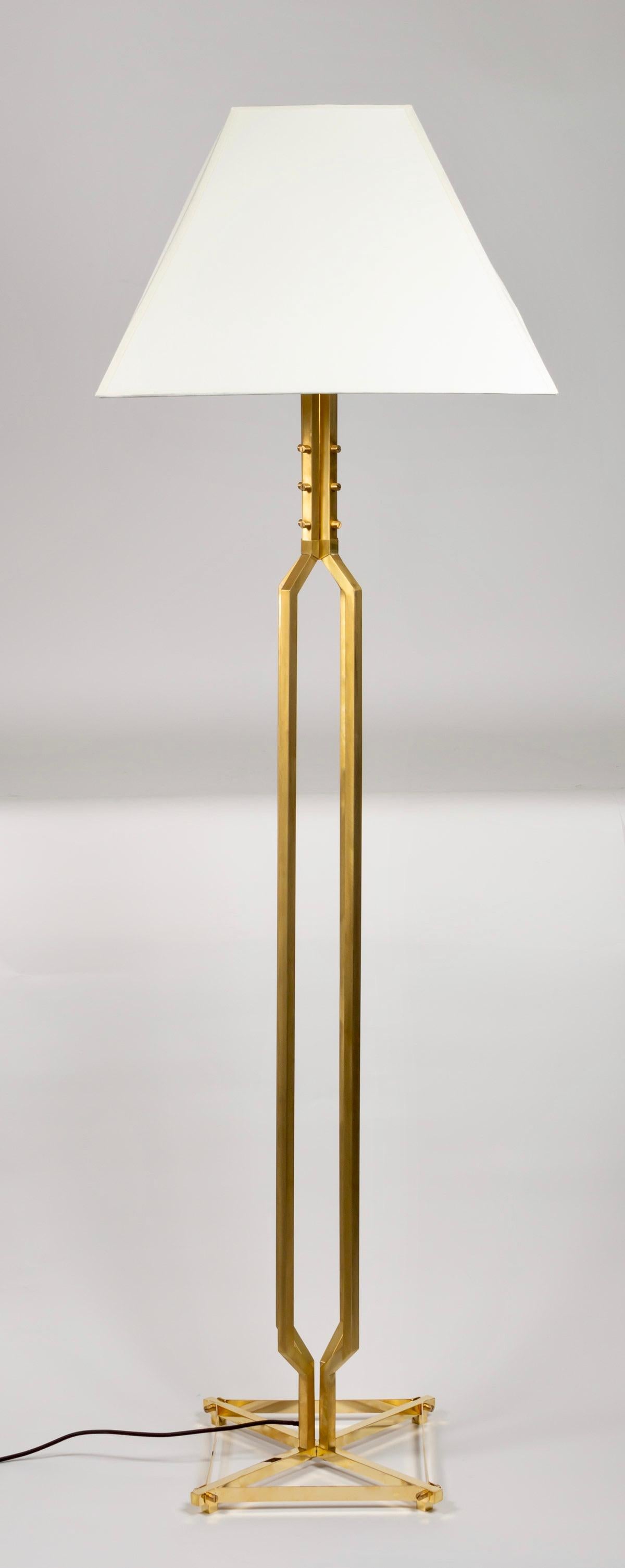 1960s Gilded Brass Floor Lamp Maison Honoré 2
