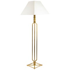 1960s Gilded Brass Floor Lamp