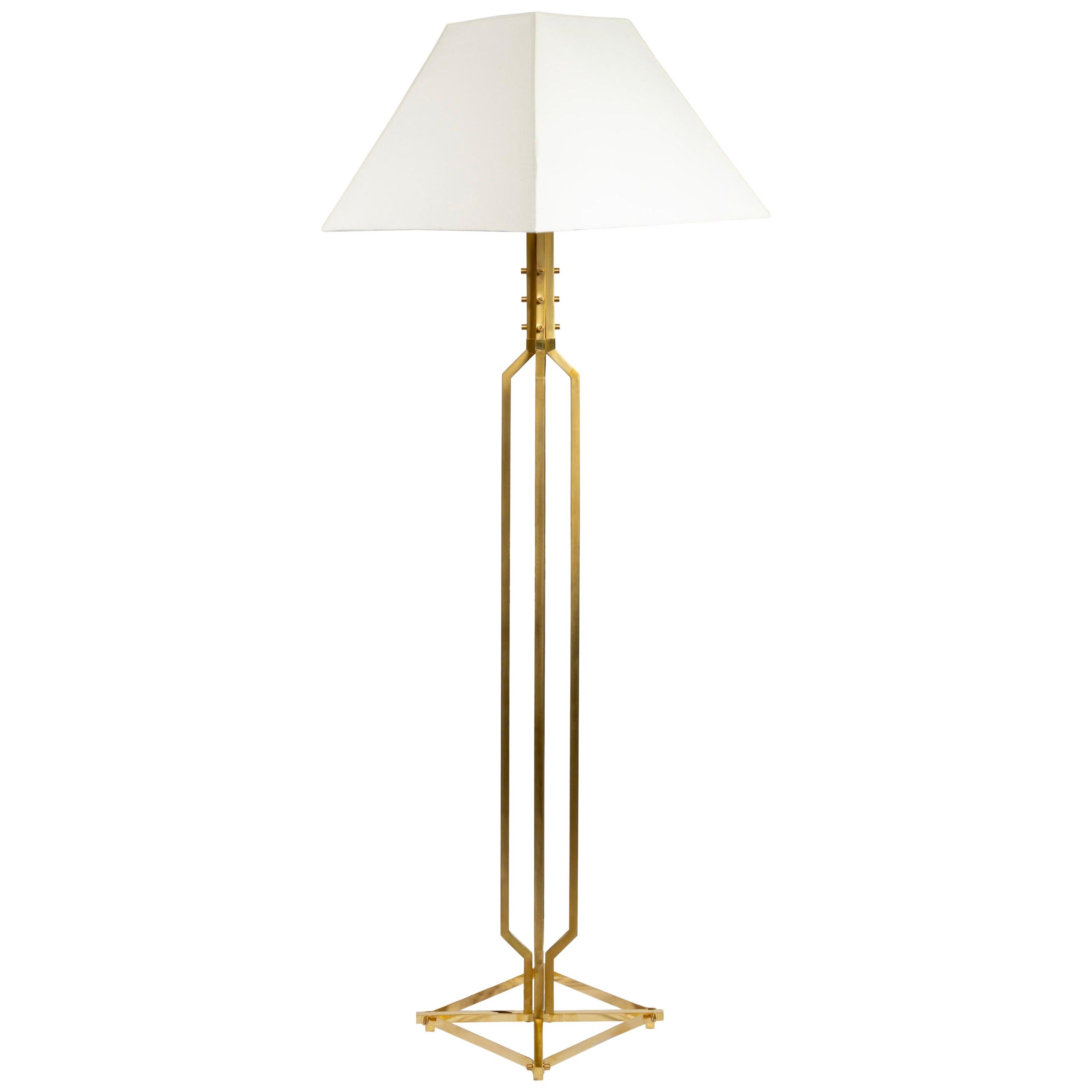 1960s Gilded Brass Floor Lamp Maison Honoré