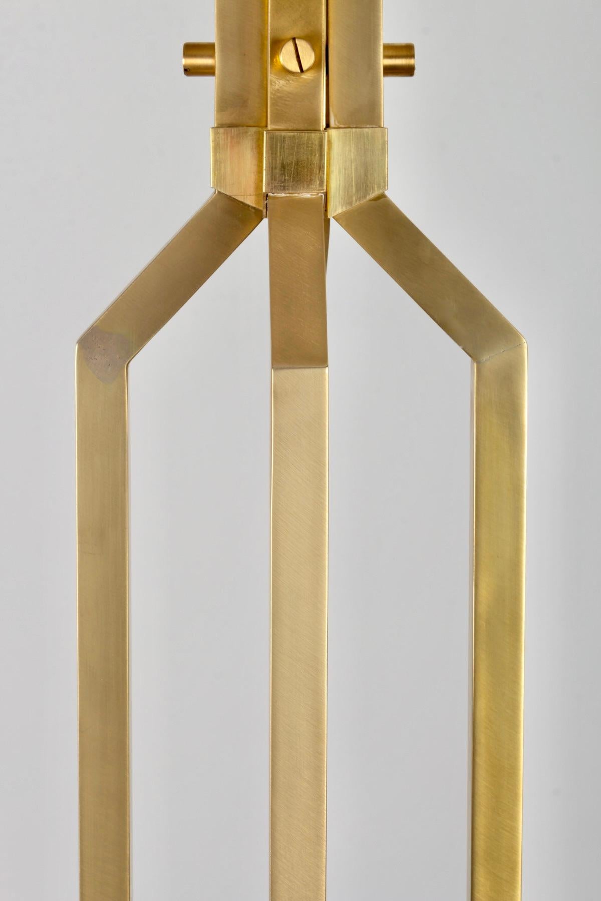 French 1970s Gilded Brass Floor Lamp Maison Honoré