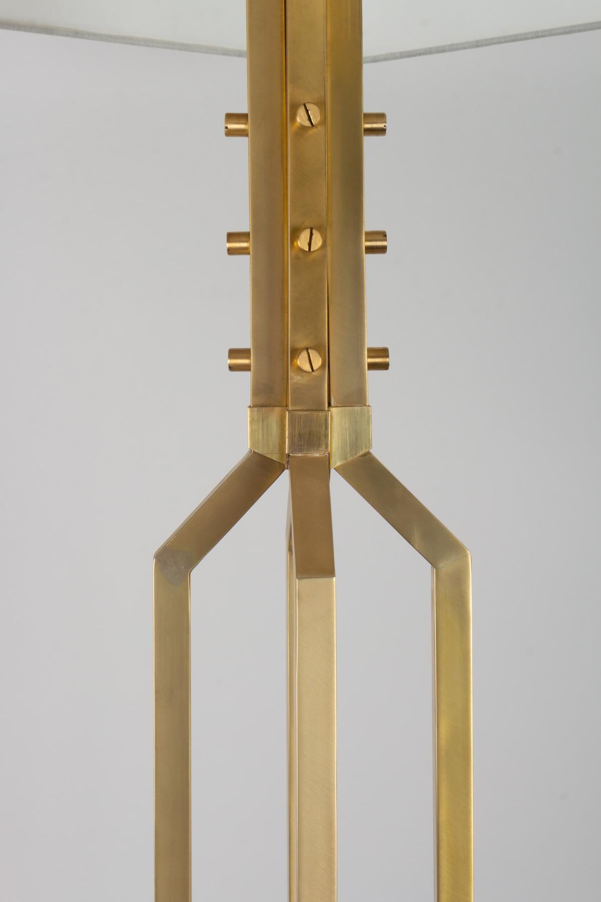 Late 20th Century 1970s Gilded Brass Floor Lamp Maison Honoré