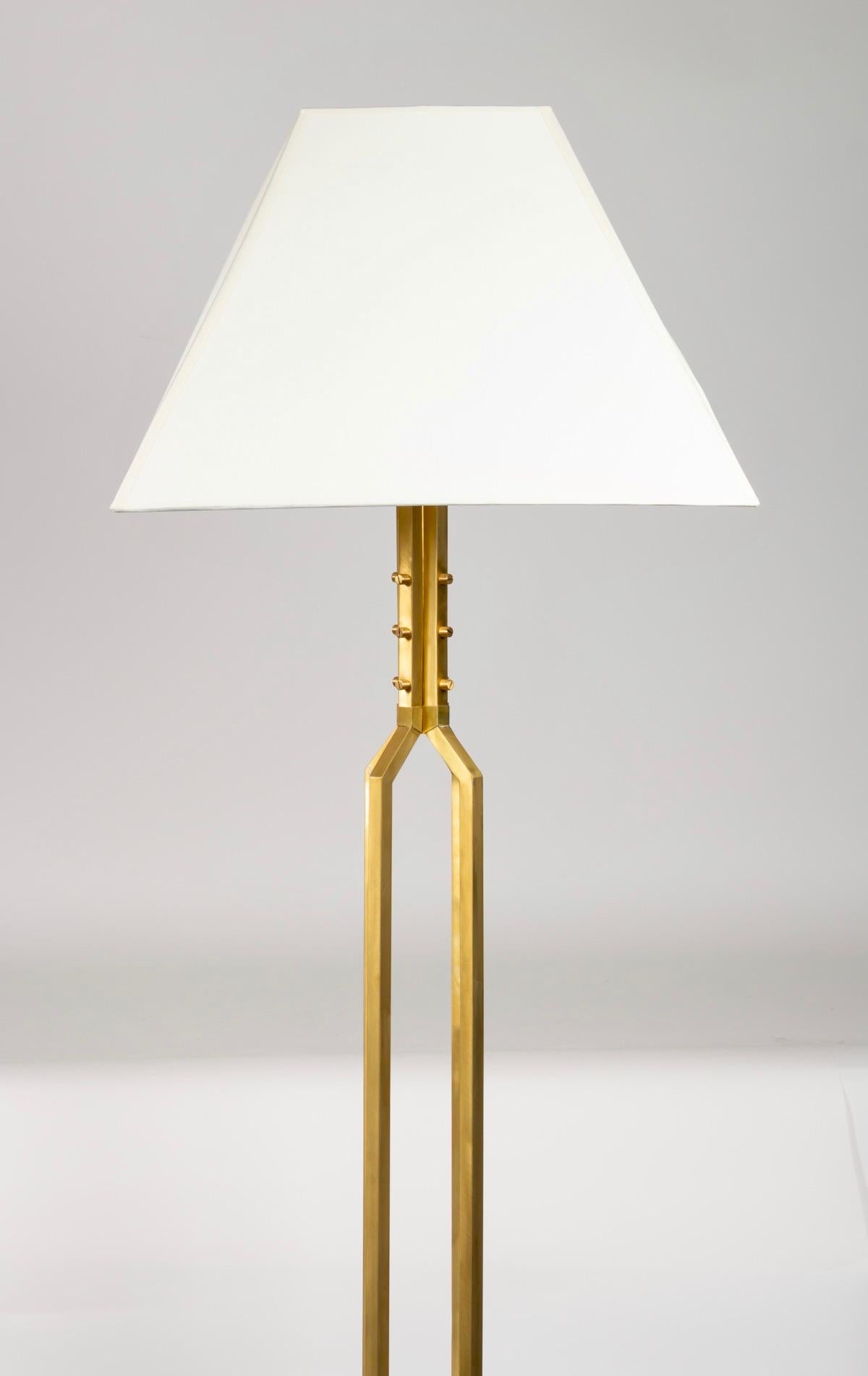 1970s Gilded Brass Floor Lamp Maison Honoré 1