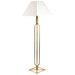 1970s Gilded Brass Floor Lamp Maison Honoré