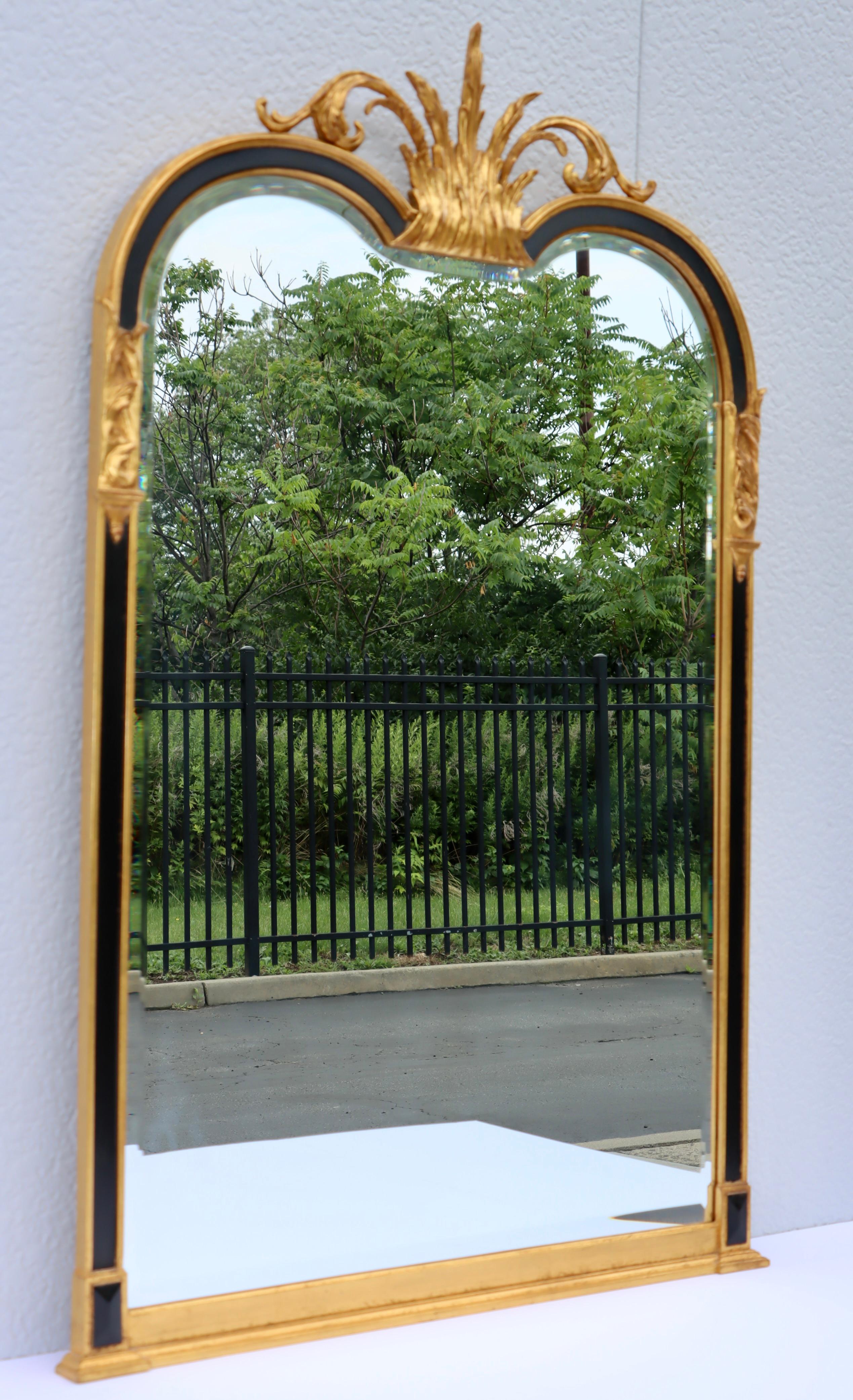 Hollywood Regency 1960's Gilt Beveled Wall Mirror By Carver's Guild 