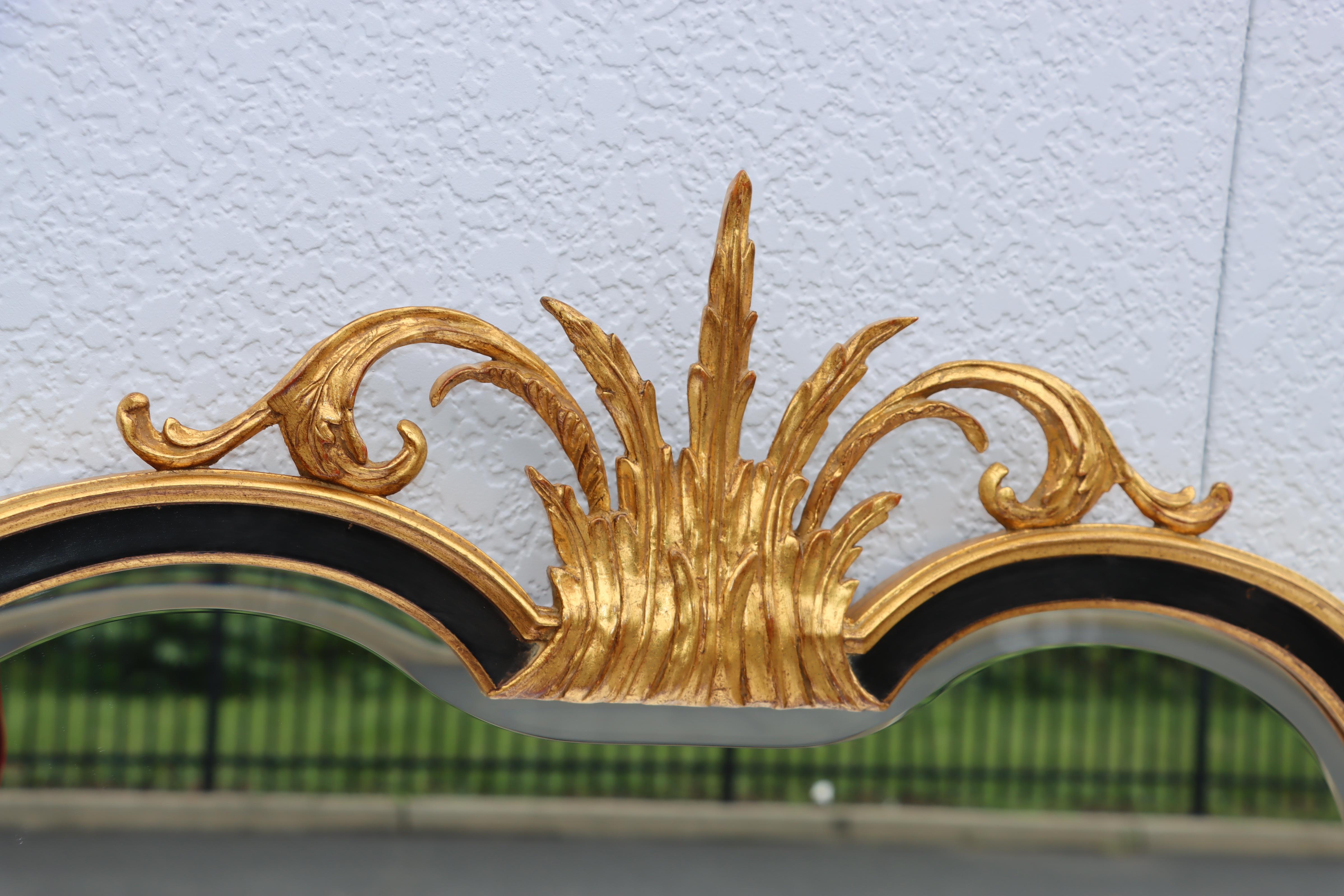 1960's Gilt Beveled Wall Mirror By Carver's Guild  1