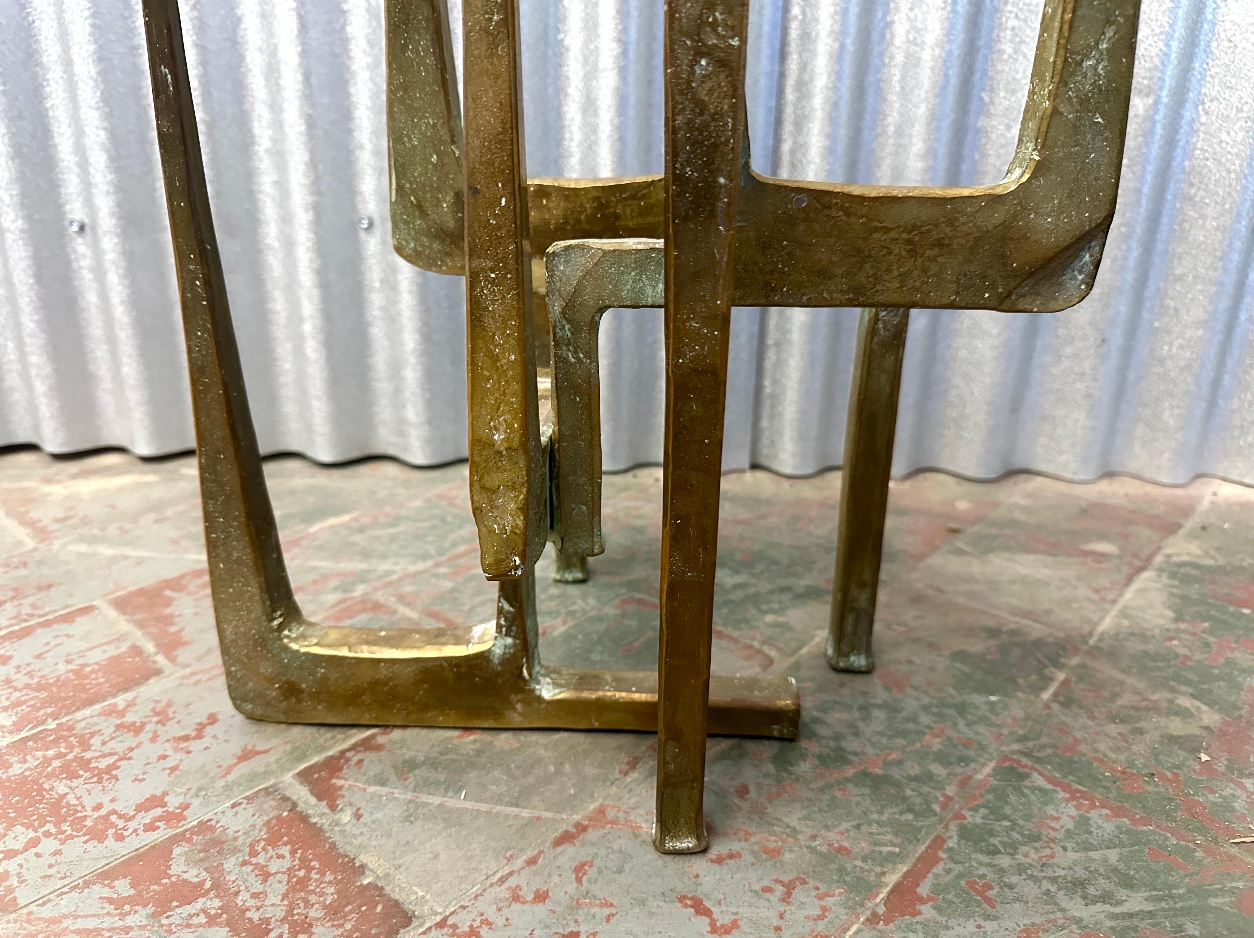 Bronze Grand candélabre brutaliste en bronze doré des années 1960 par Manfred Bergmeister en vente