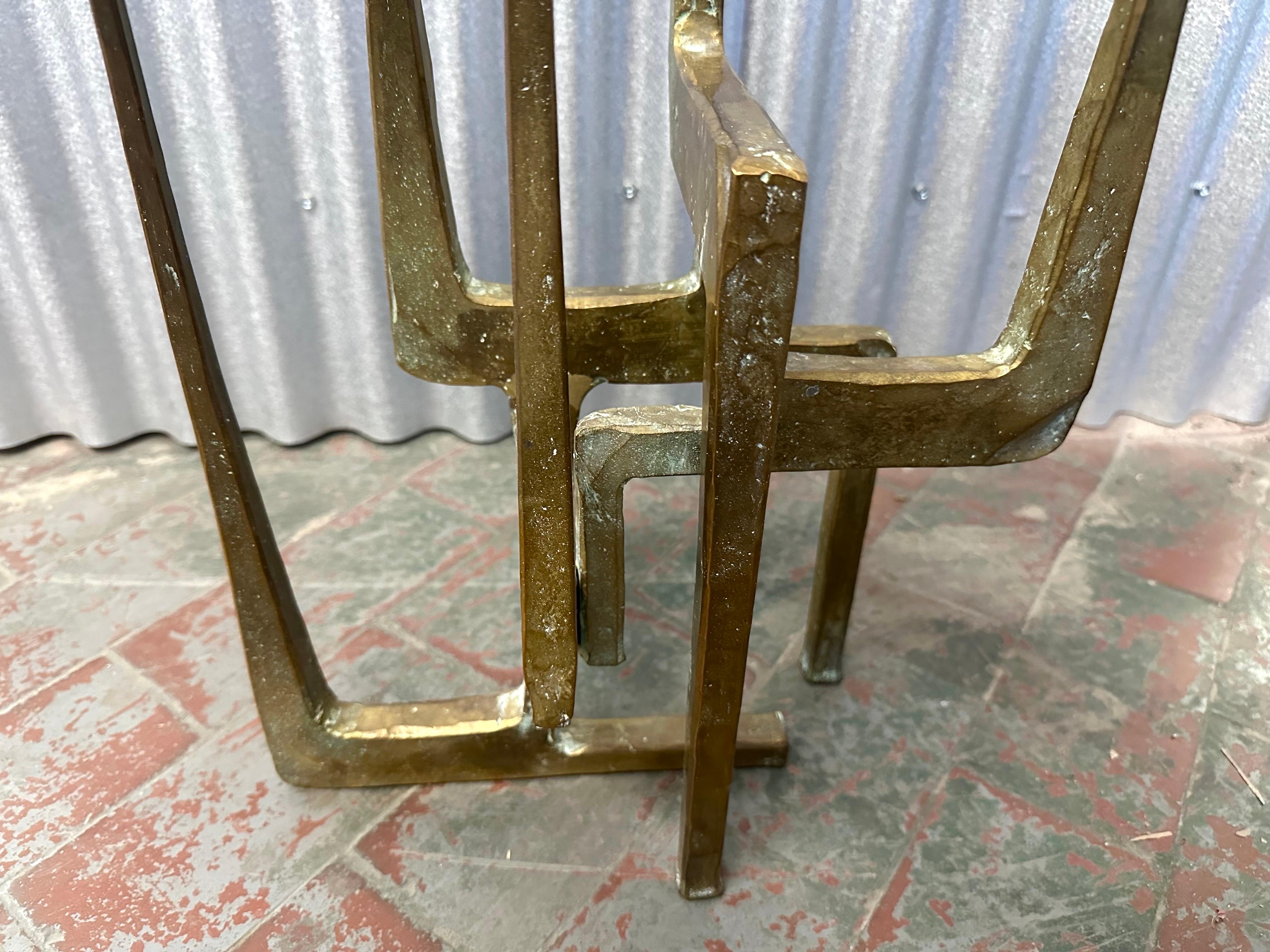 Grand candélabre brutaliste en bronze doré des années 1960 par Manfred Bergmeister en vente 1