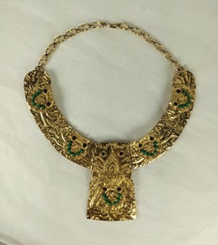 1960's Gilt Collar, Pre Columbian Designs